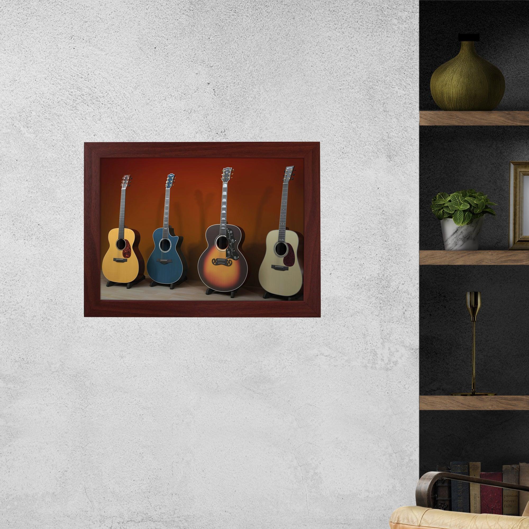 Acoustic Guitars Framed Print - FP381 - Yoosh