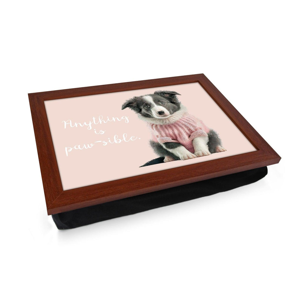 Anything Is Paw-sible Dog Lap Tray - L1100 - Cushioned Lap Trays by Yoosh