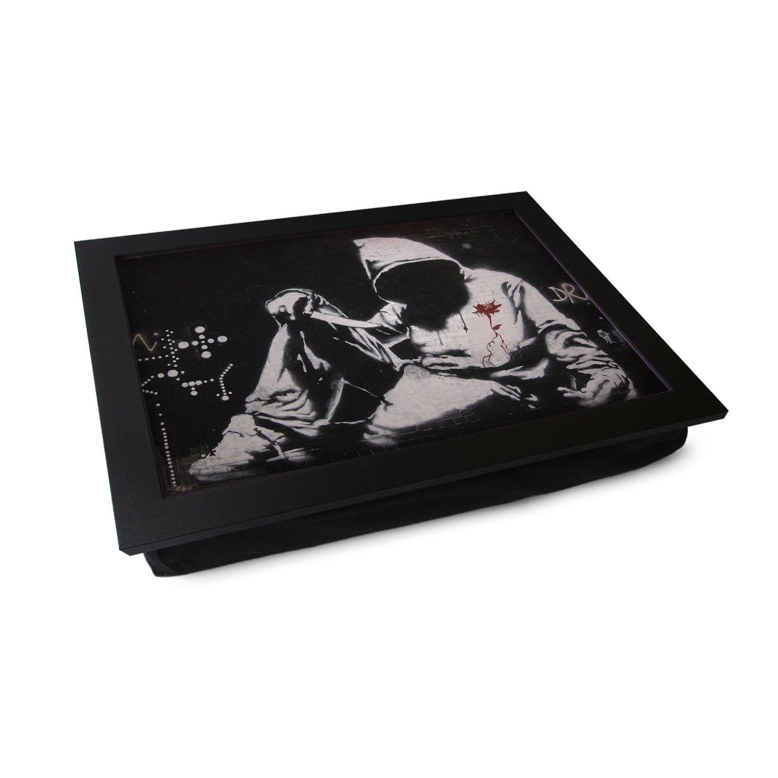 Banksy Hooded Man With Knife Lap Tray - L0477 Personalised Lap Trays