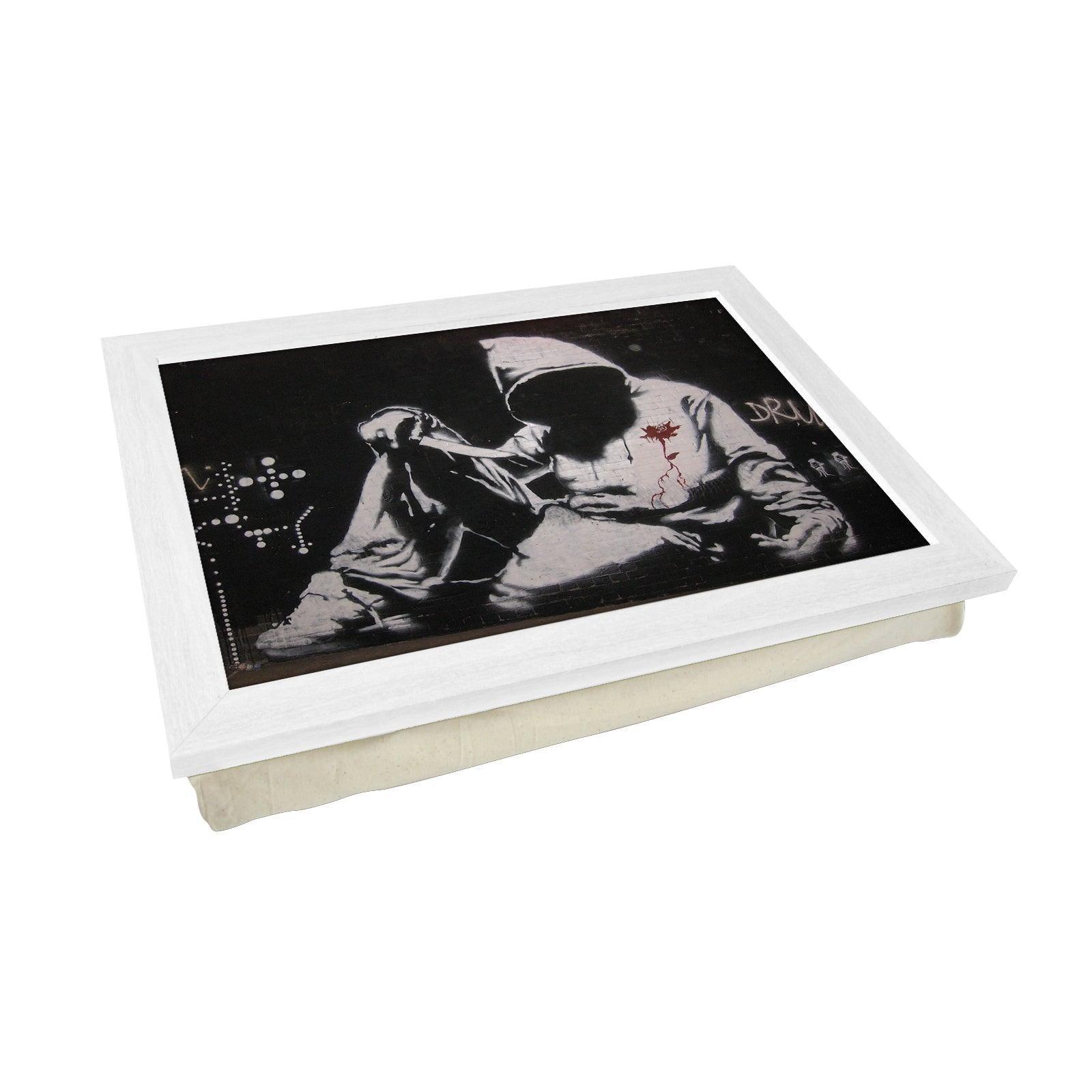 Banksy Hooded Man With Knife Lap Tray - L0477 Personalised Lap Trays