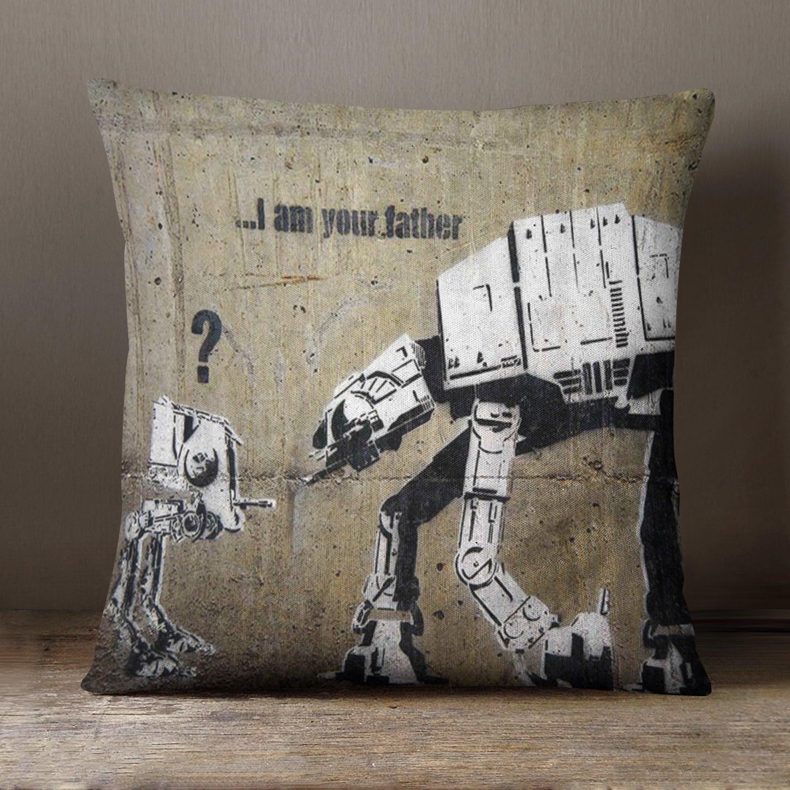 Banksy I Am Your Father - 40 x 40 cm Cushion (L0472) Yoosh