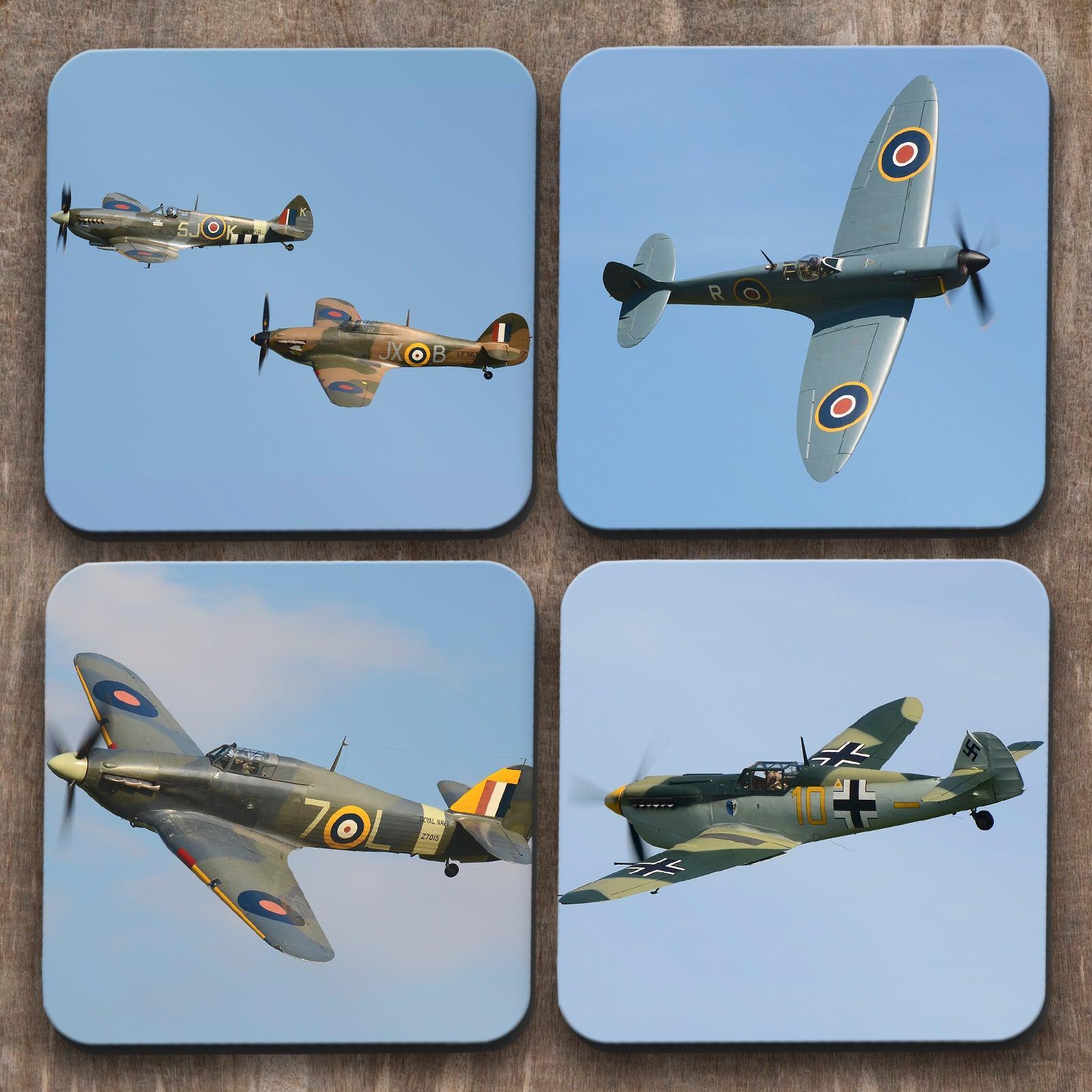 Battle of Britain  x 4 Coasters C0024 Cushioned Lap Trays by Yoosh