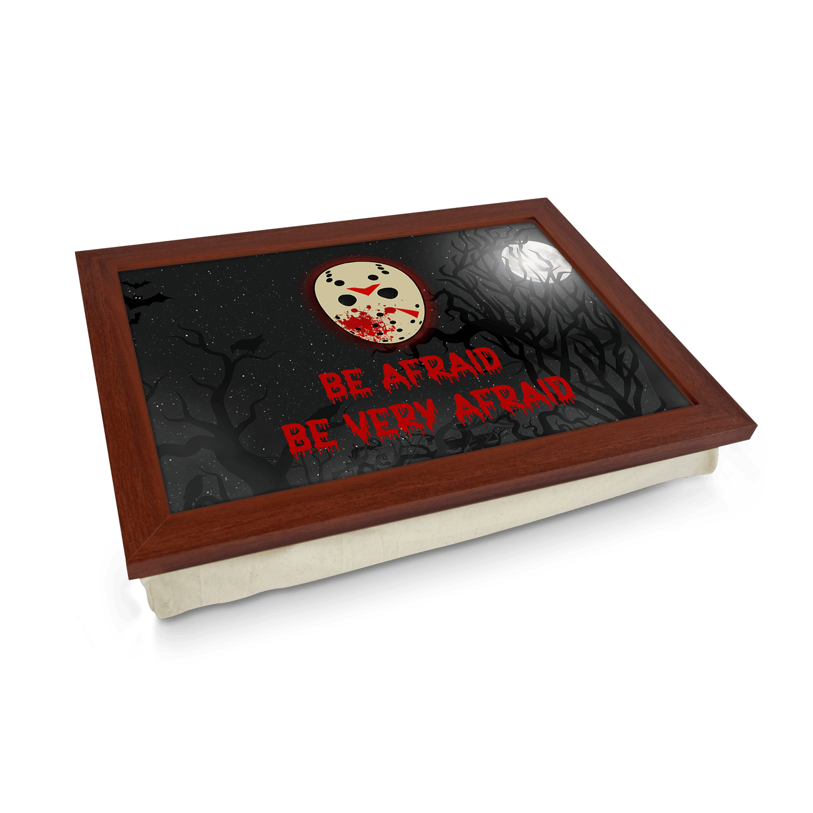 Be Afraid Hockey Mask - L1025 - Cushioned Lap Trays by Yoosh