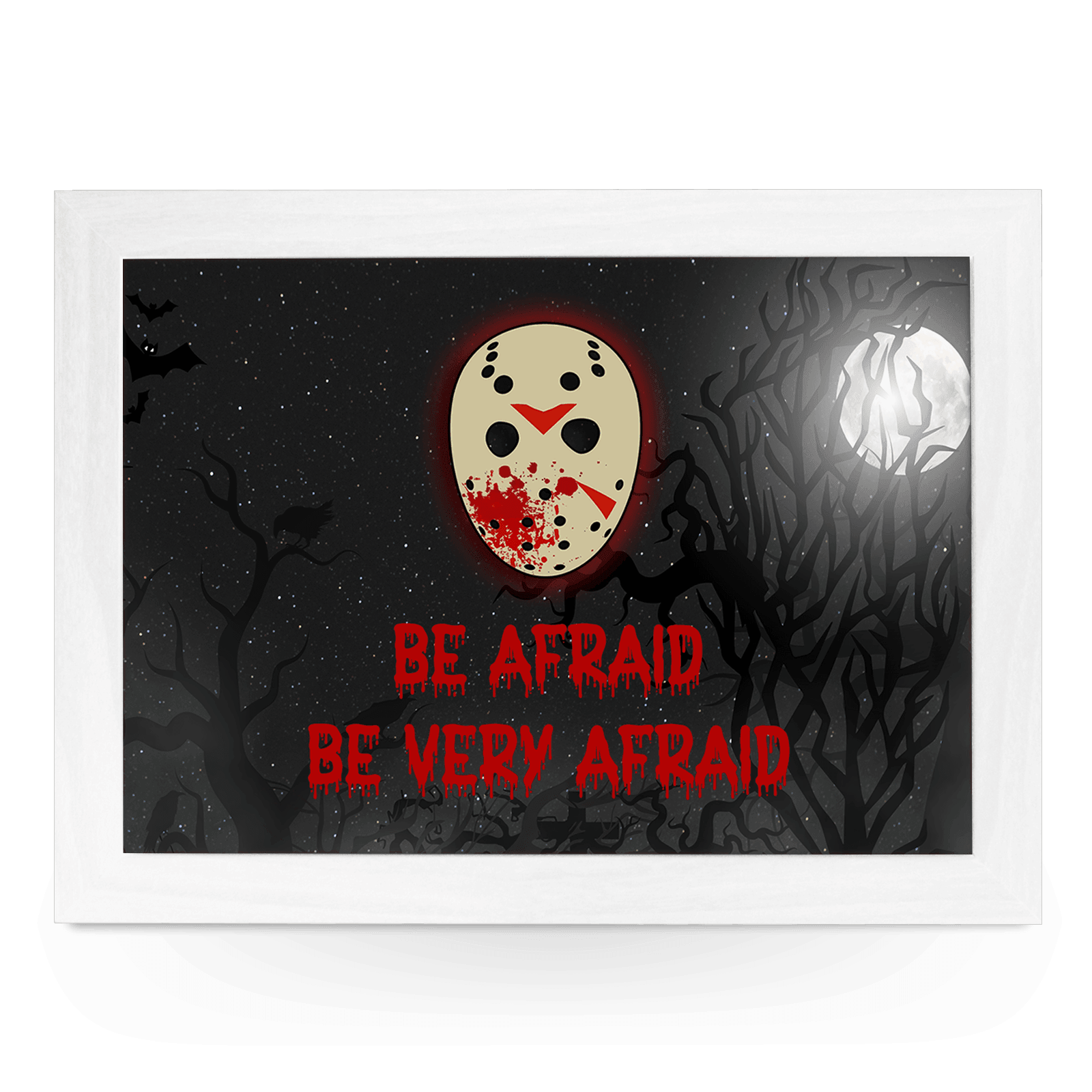 Be Afraid Hockey Mask - L1025 - Cushioned Lap Trays by Yoosh