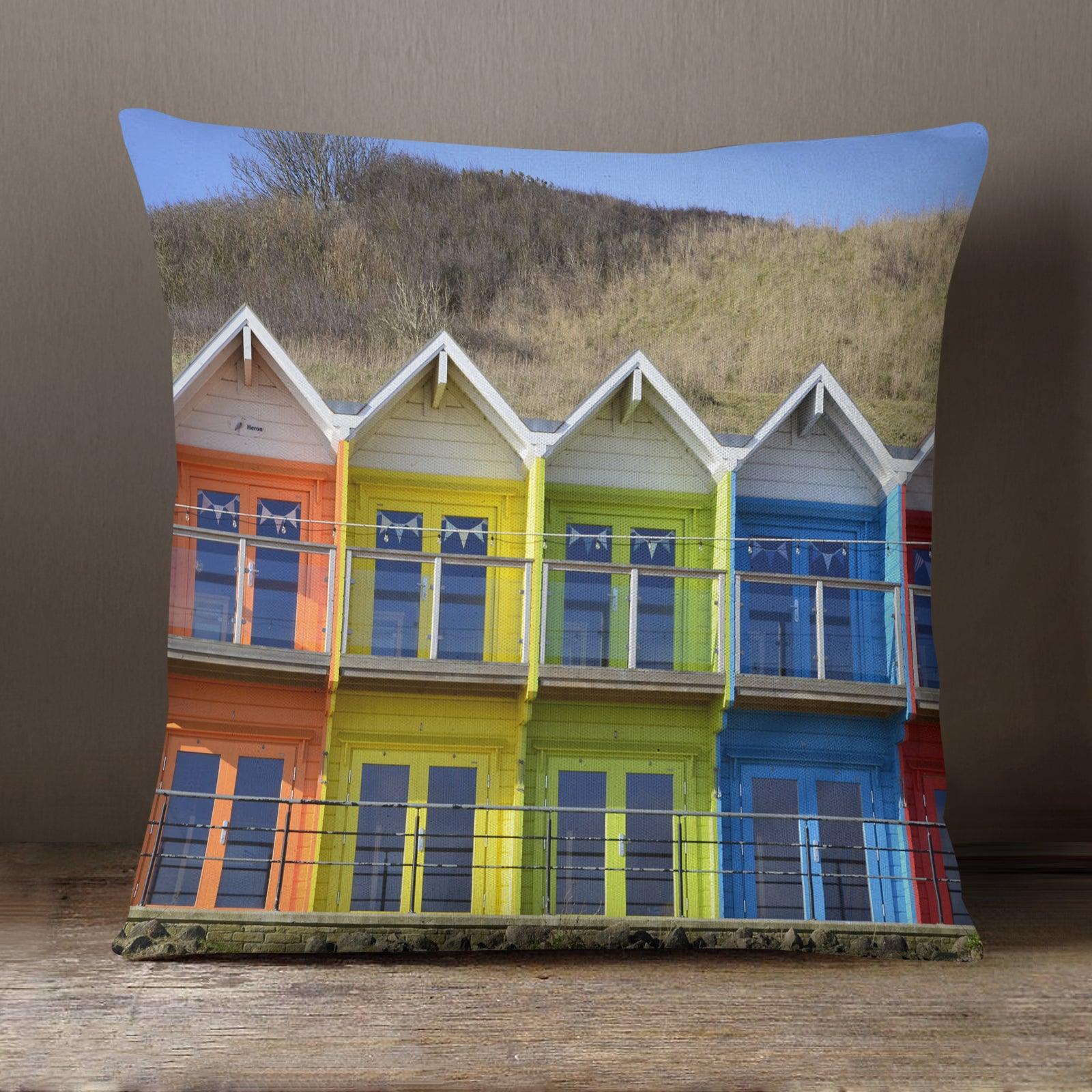 Beach Huts, Scarborough, England UK C911 - 40 cm Cushion Yoosh