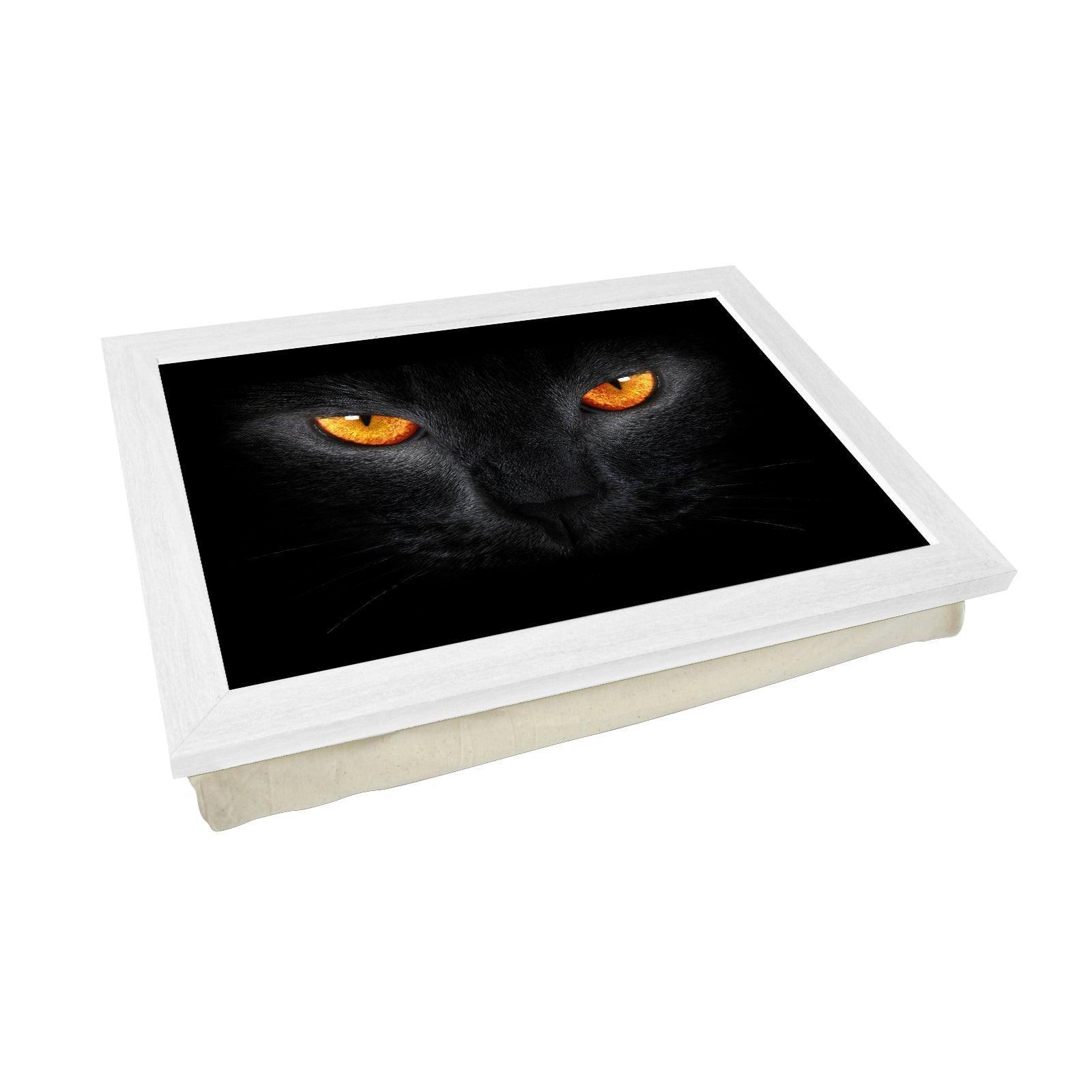 Black Cat with Orange Eyes Lap Tray - L0164 Personalised Lap Trays