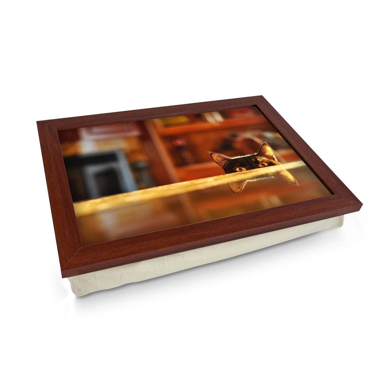 Cat Peeking Lap Tray - L0215 Personalised Lap Trays