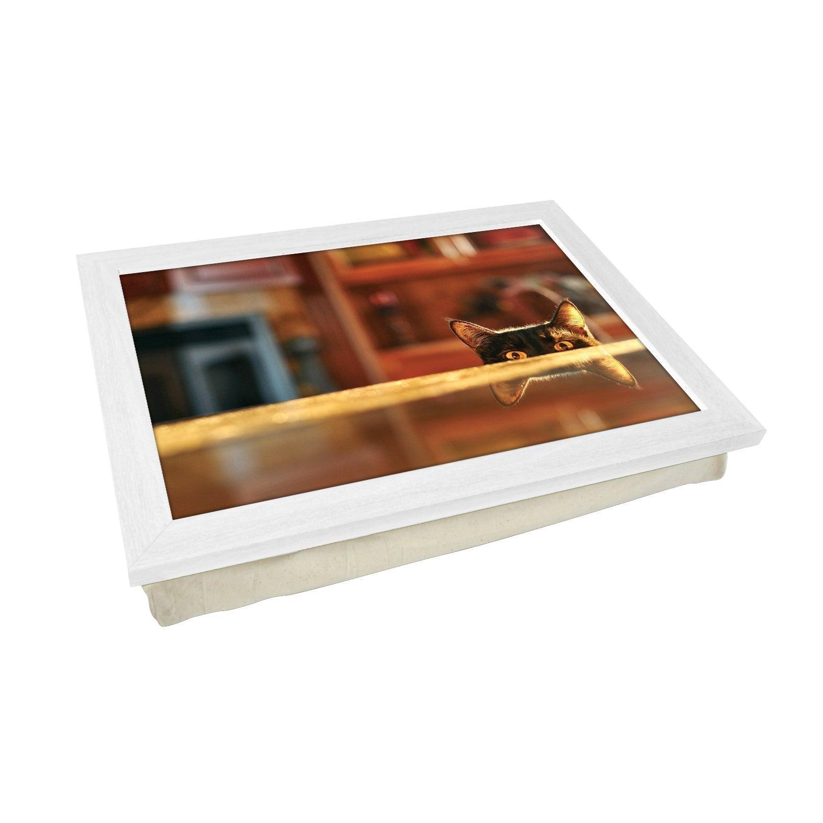 Cat Peeking Lap Tray - L0215 Personalised Lap Trays