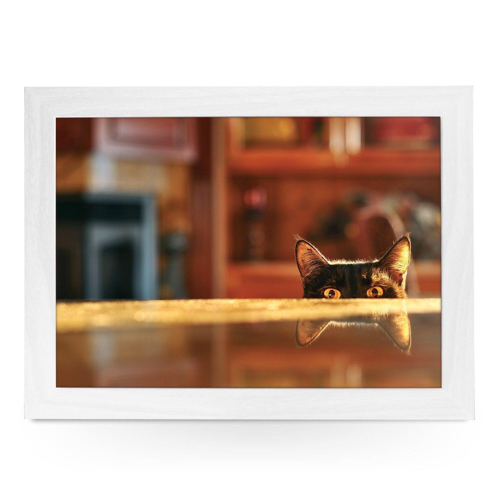Cat Peeking Lap Tray - L0215 Personalised Lap Trays