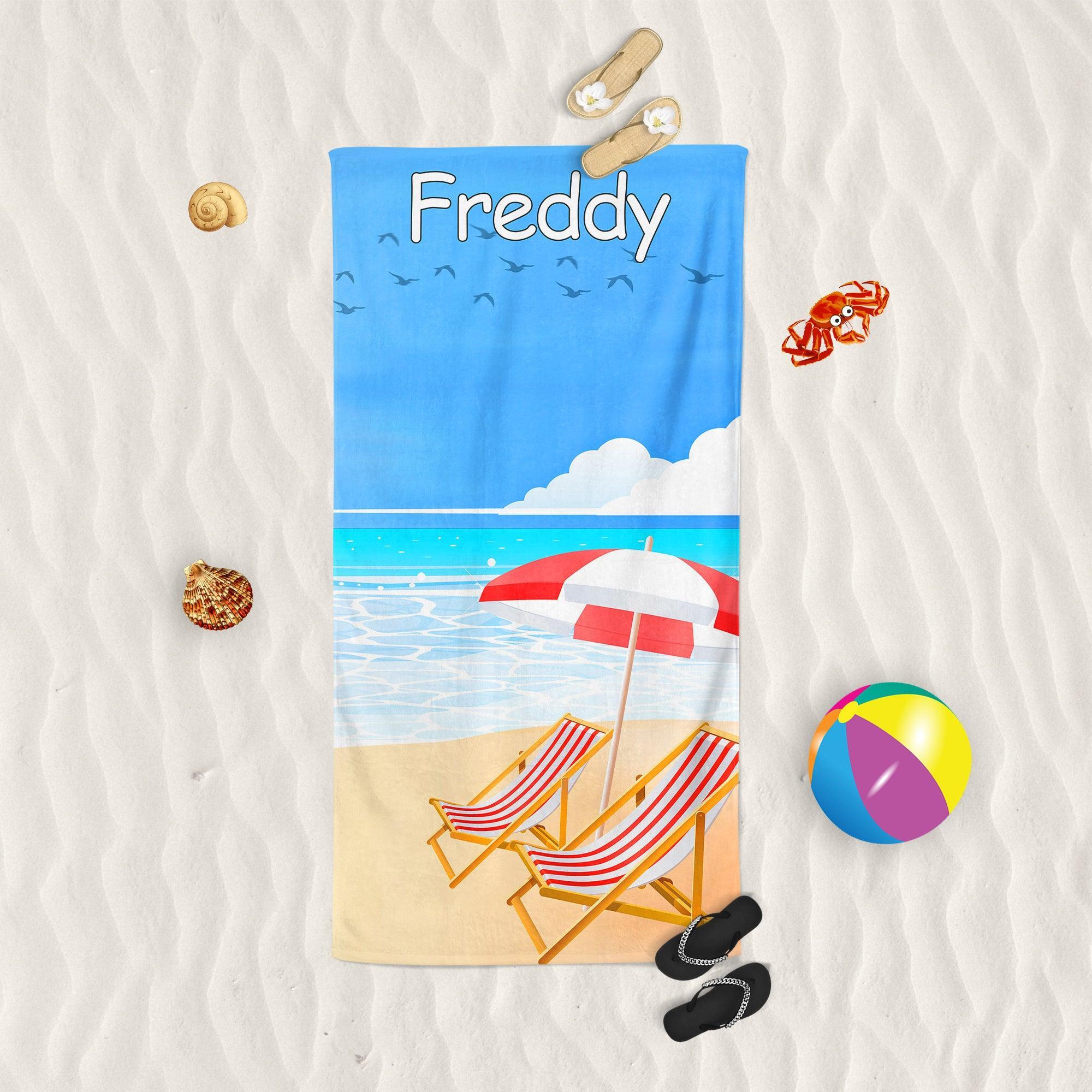 Deckchairs By The Seaside - Beach Towel Cushioned Lap Trays by Yoosh