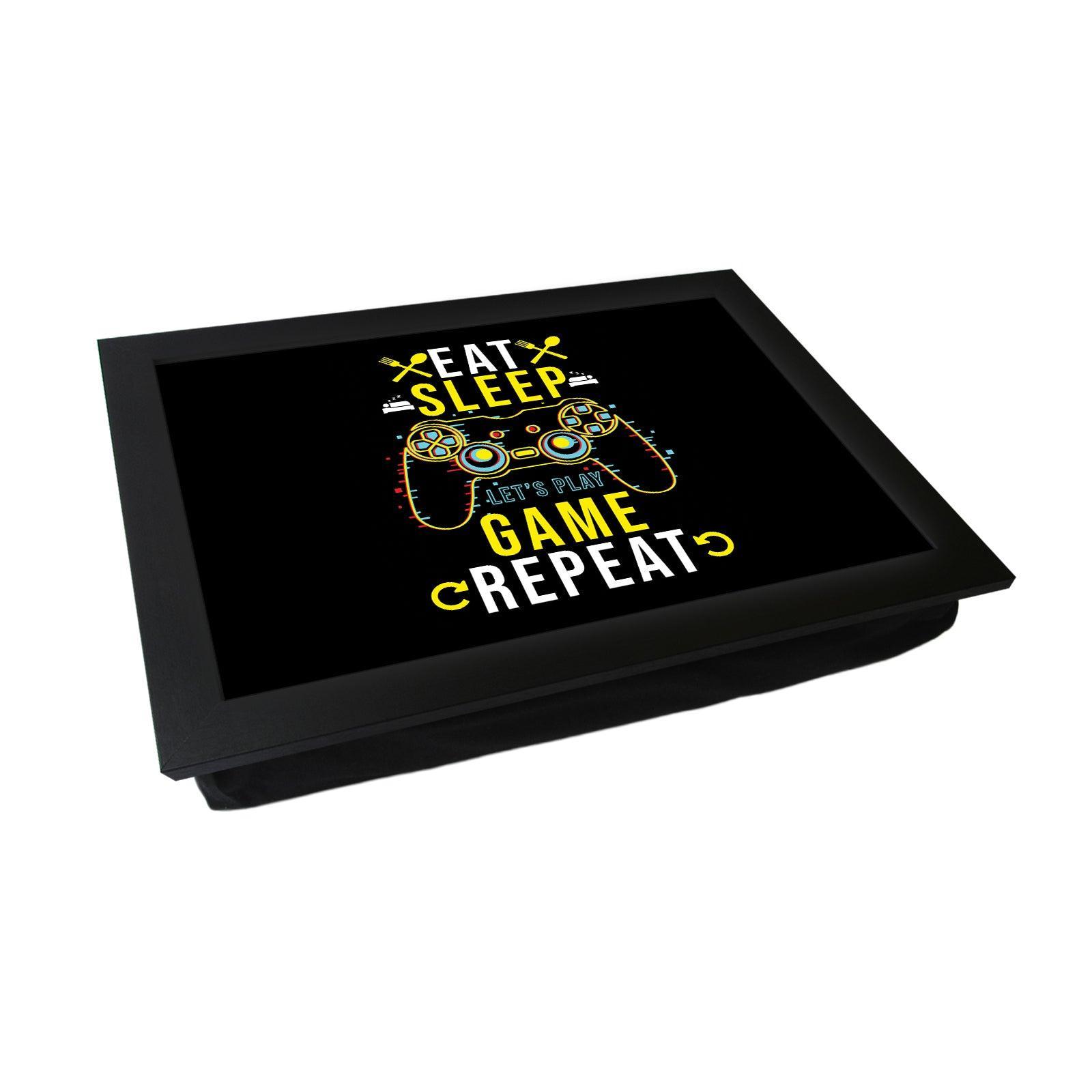 Eat Sleep Game Repeat Lap Tray - L1043 - Cushioned Lap Trays by Yoosh
