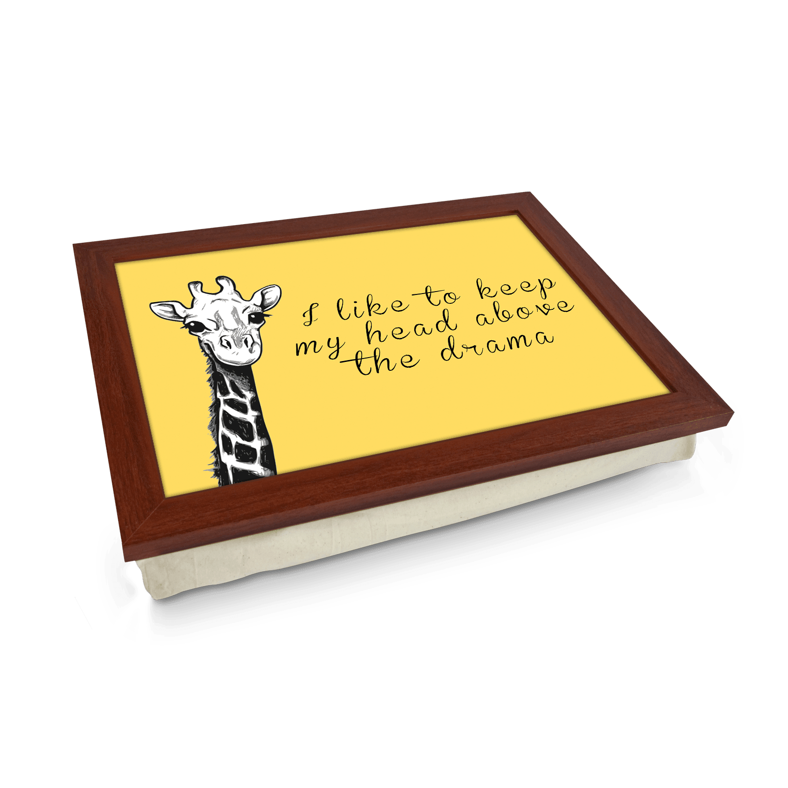 Fun Giraffe Joke Quote Lap Tray - L616 - Cushioned Lap Trays by Yoosh