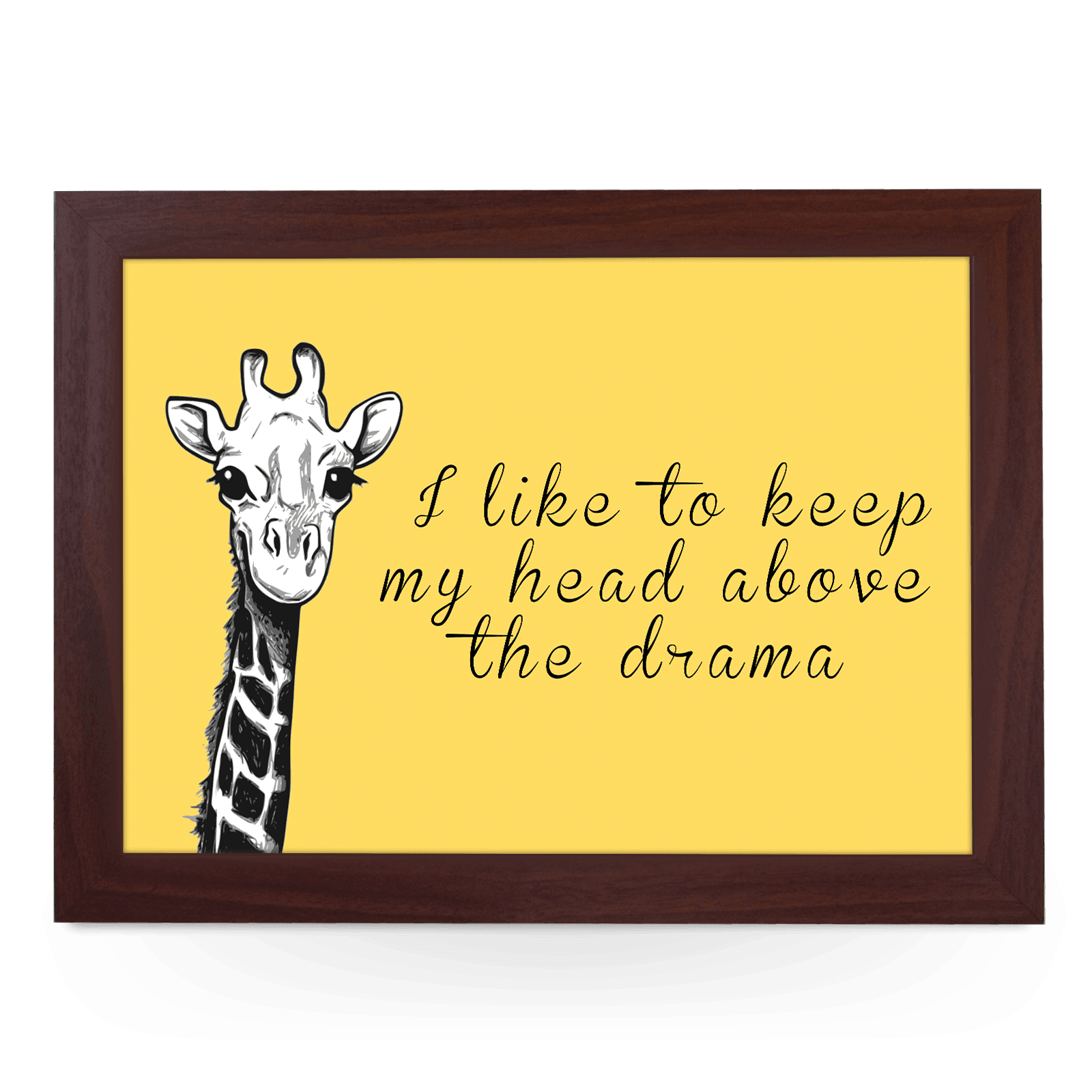 Fun Giraffe Joke Quote Lap Tray - L616 - Cushioned Lap Trays by Yoosh