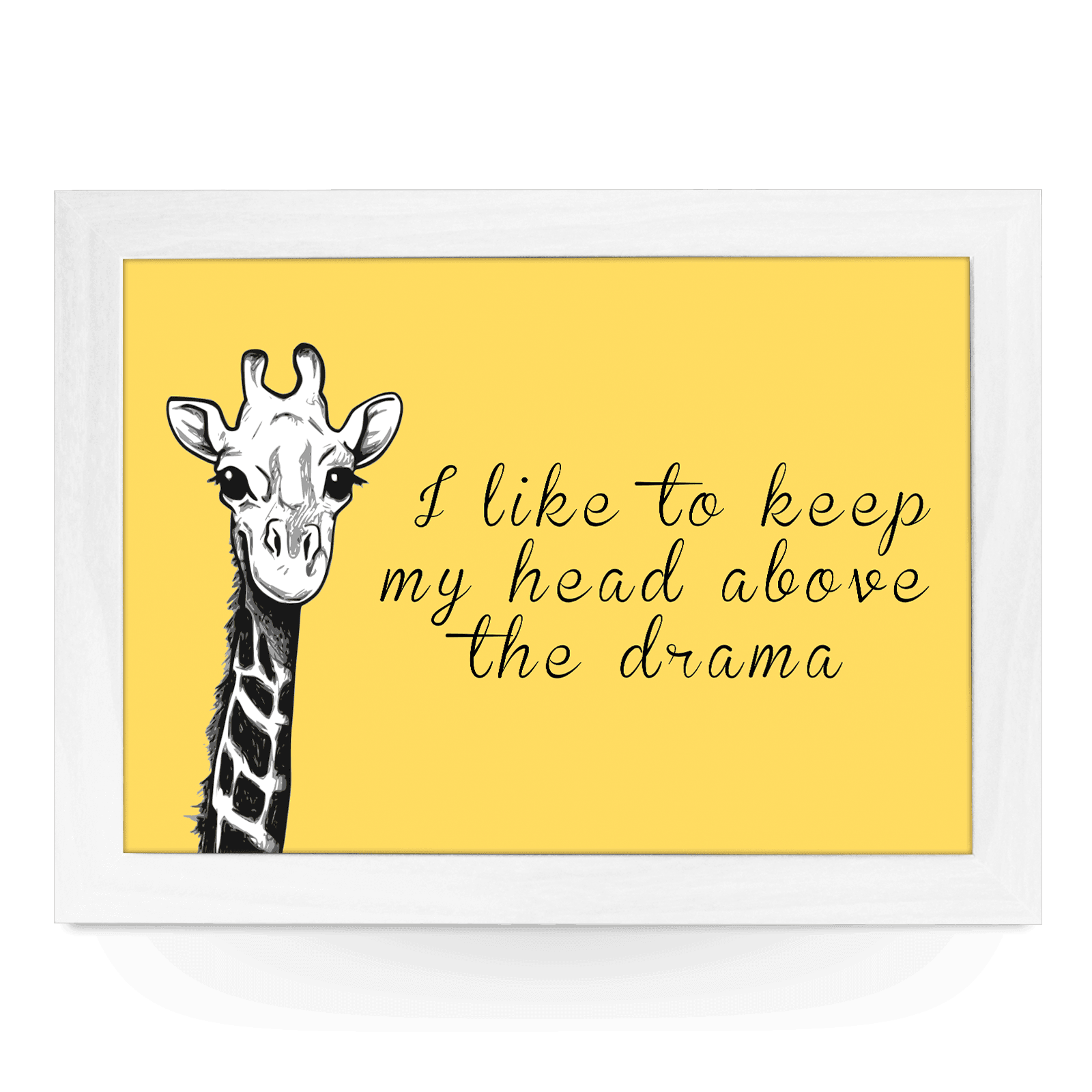 Fun Giraffe Joke Quote Lap Tray - L616 - Cushioned Lap Trays by Yoosh