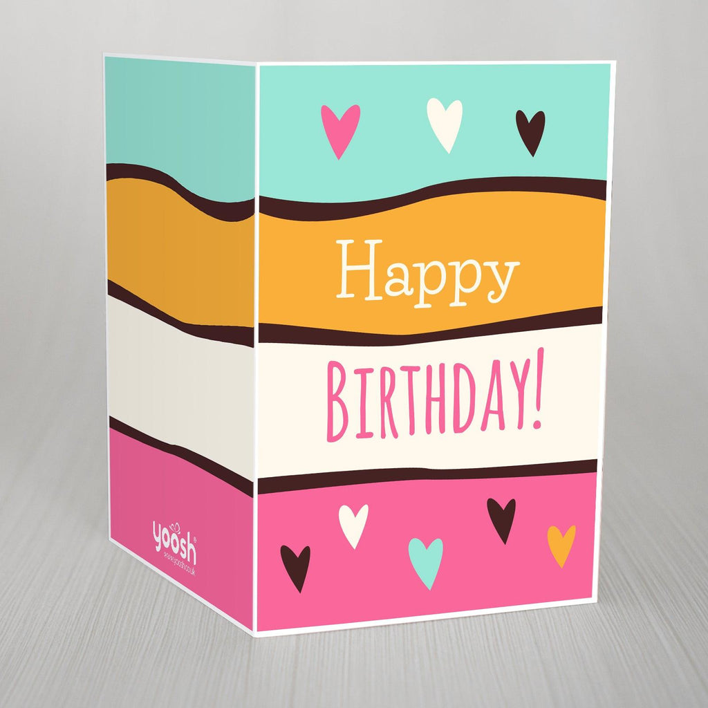 Hearts Birthday A5 Card "Happy Birthday!" Yoosh