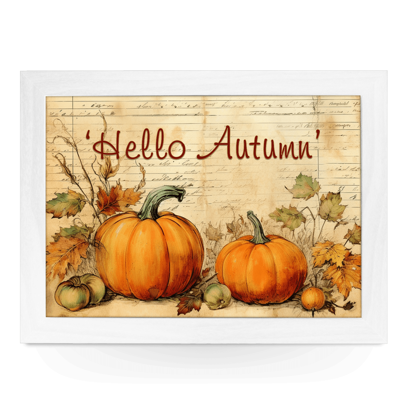 'Hello Autumn' Pumpkins Lap Tray - L684 - Yoosh