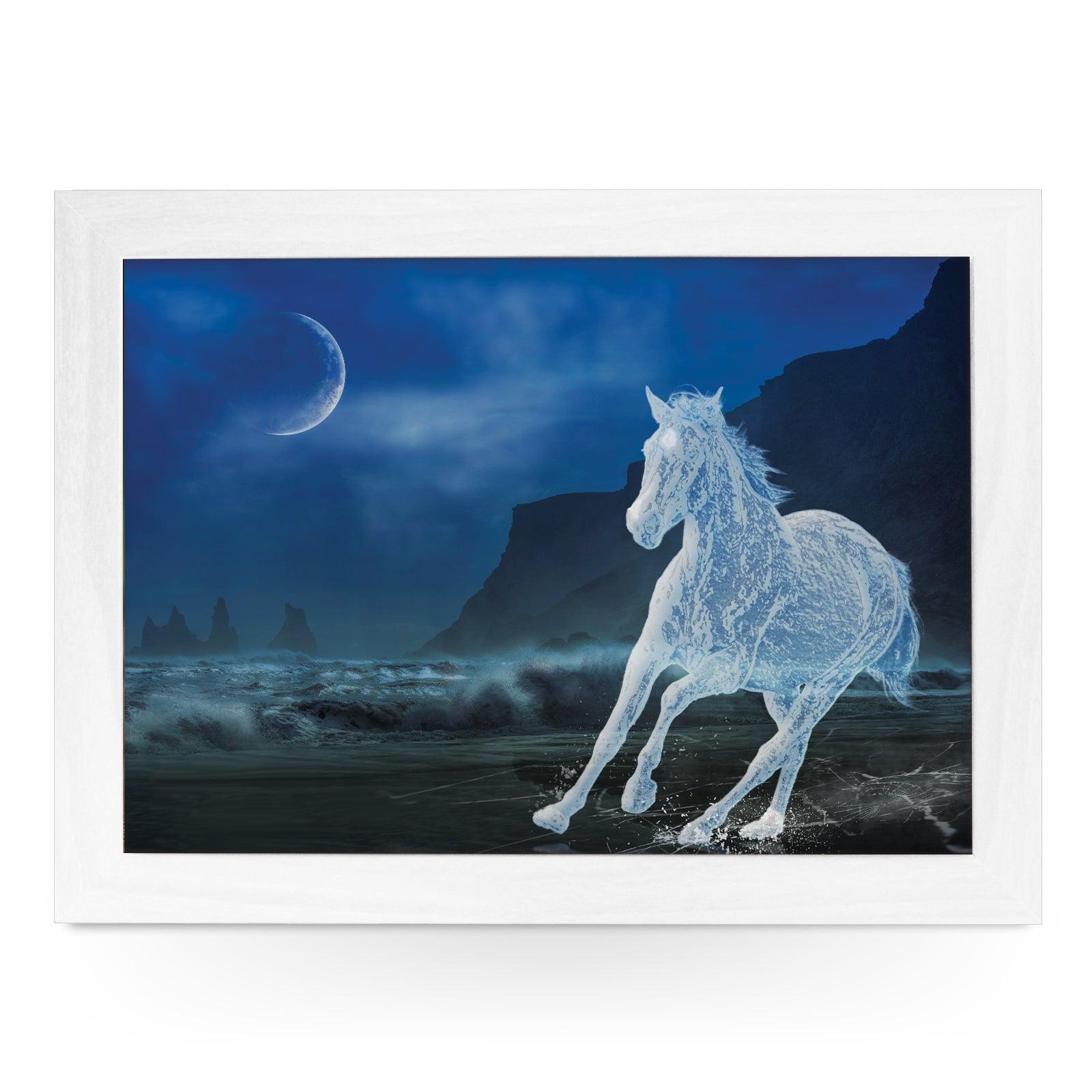 Ice Horse on Beach L806 Personalised Lap Trays