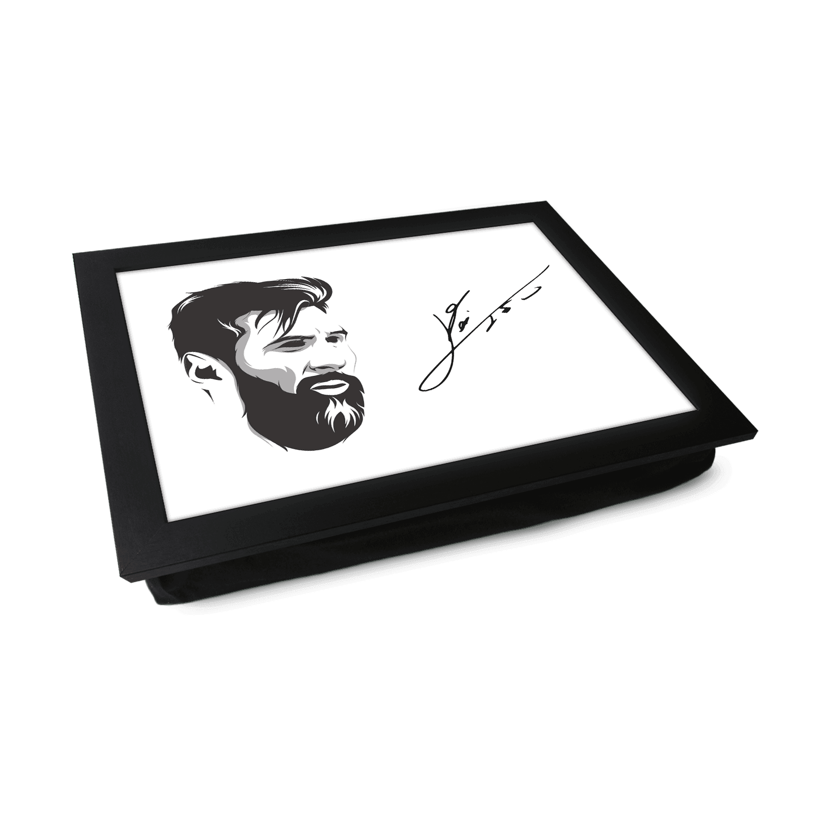 Lionel Messi Printed Signature Football Lap Tray - L653 - Cushioned Lap Trays by Yoosh