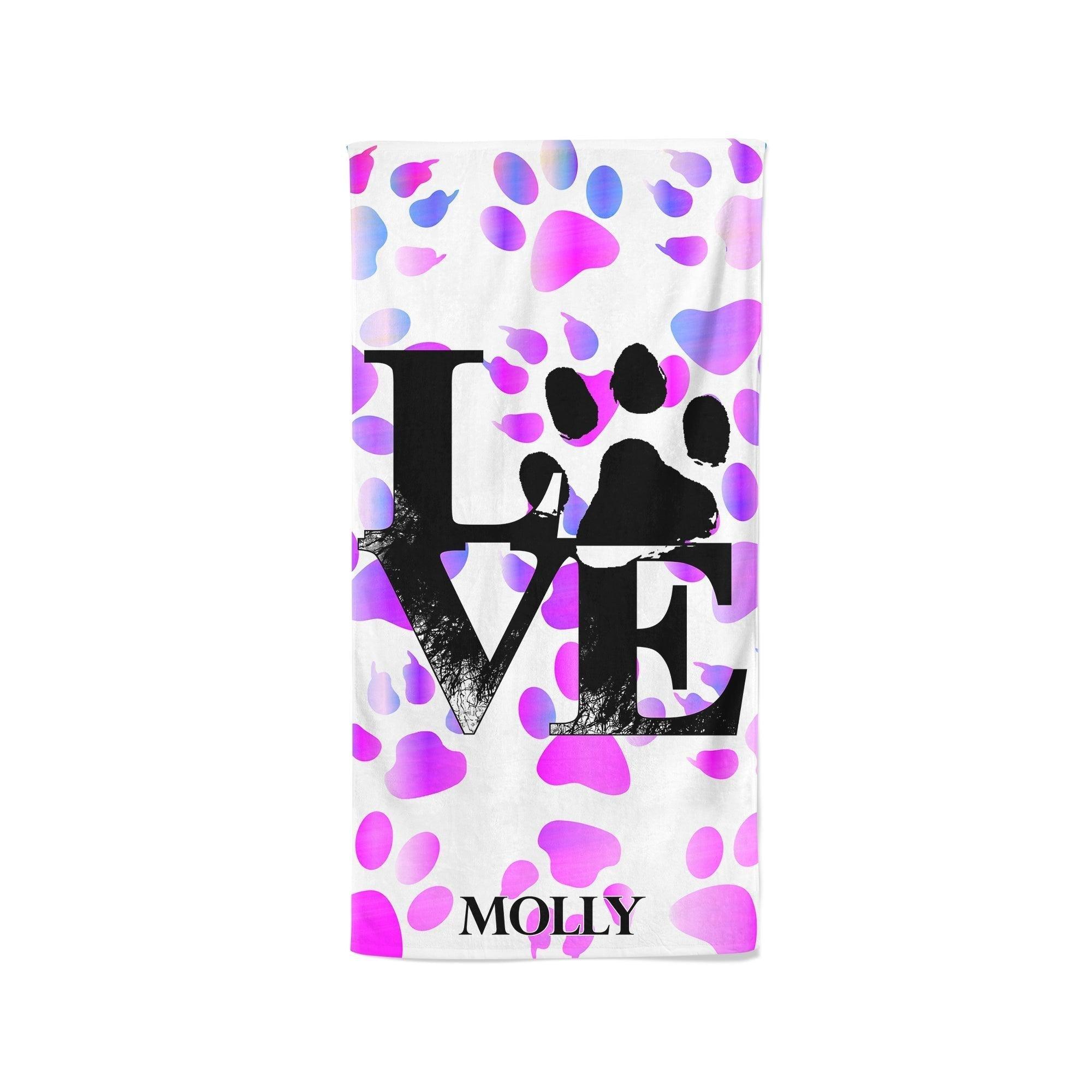 LOVE Dog Paw - Beach Towel Cushioned Lap Trays by Yoosh
