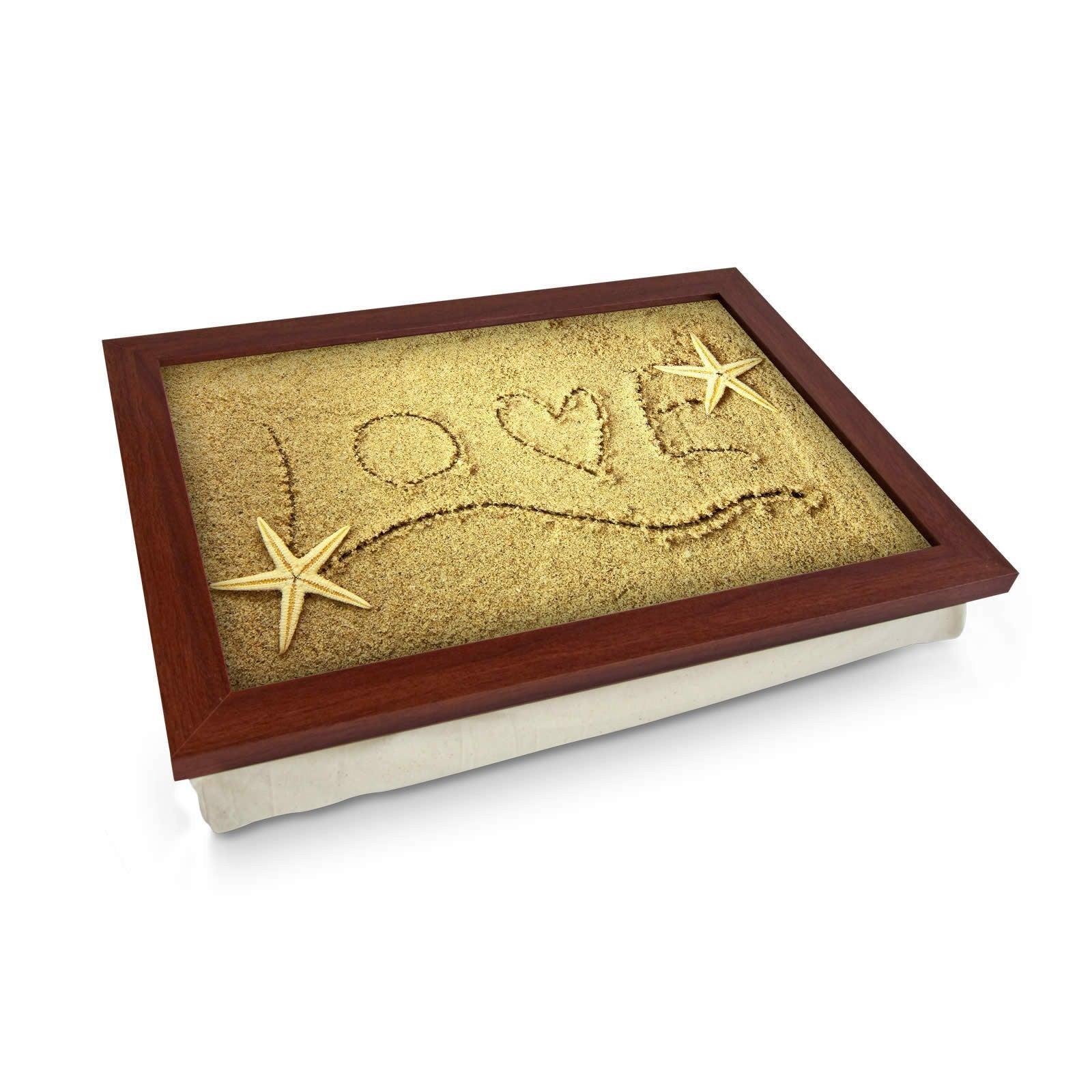 Love Written in Sand Lap Tray -L0231 Personalised Lap Trays