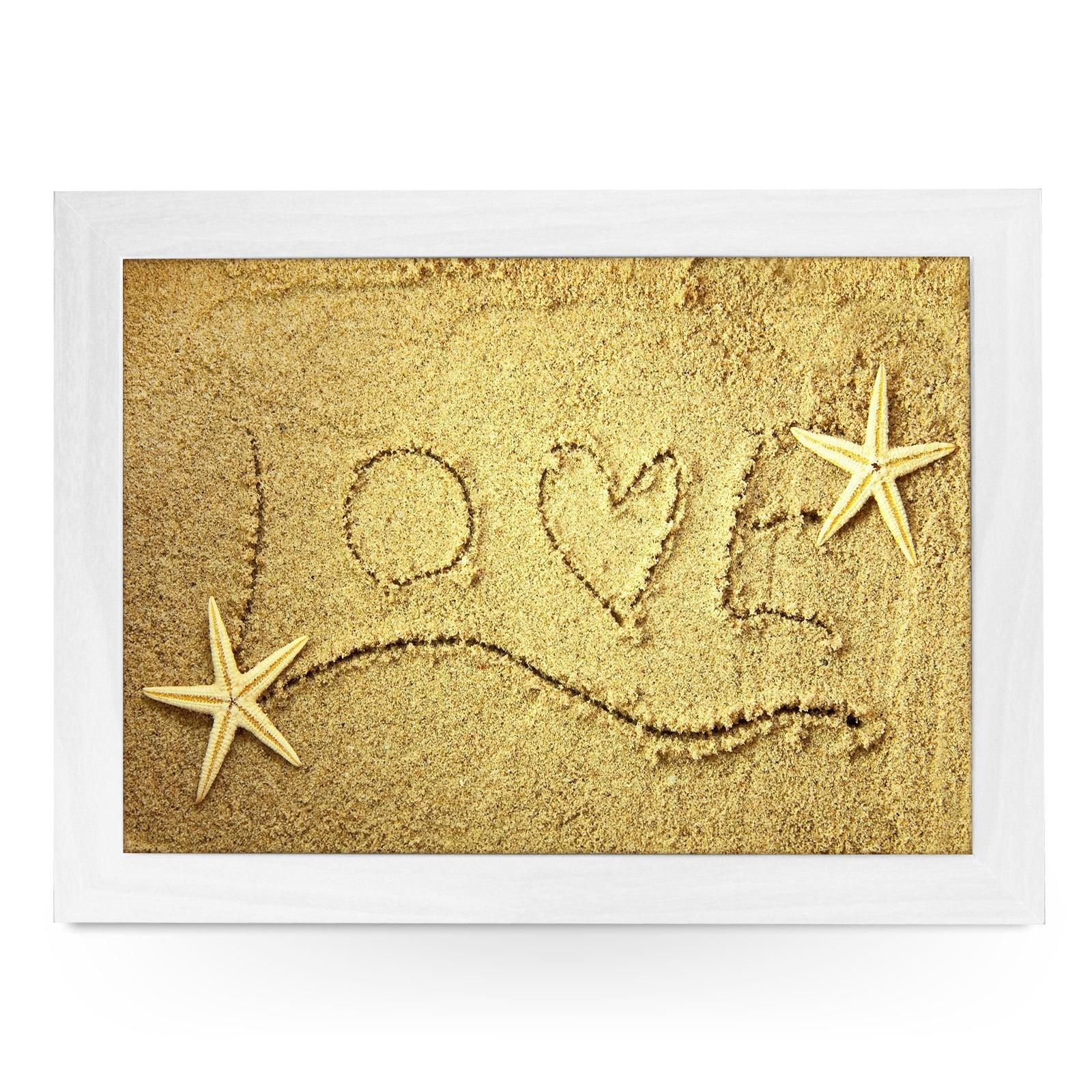 Love Written in Sand Lap Tray -L0231 Personalised Lap Trays