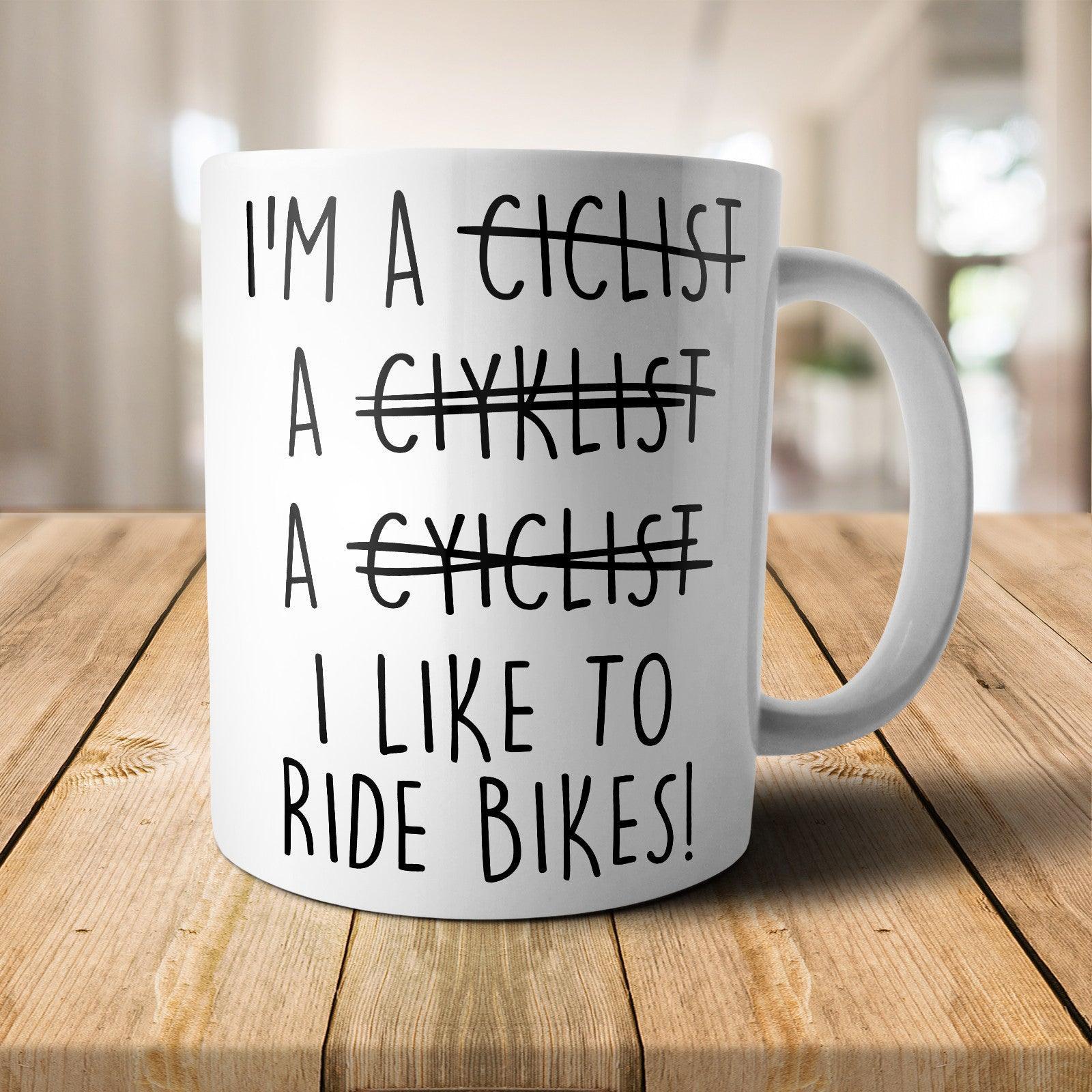 Misspelled Cyclist Mug - M005 Yoosh