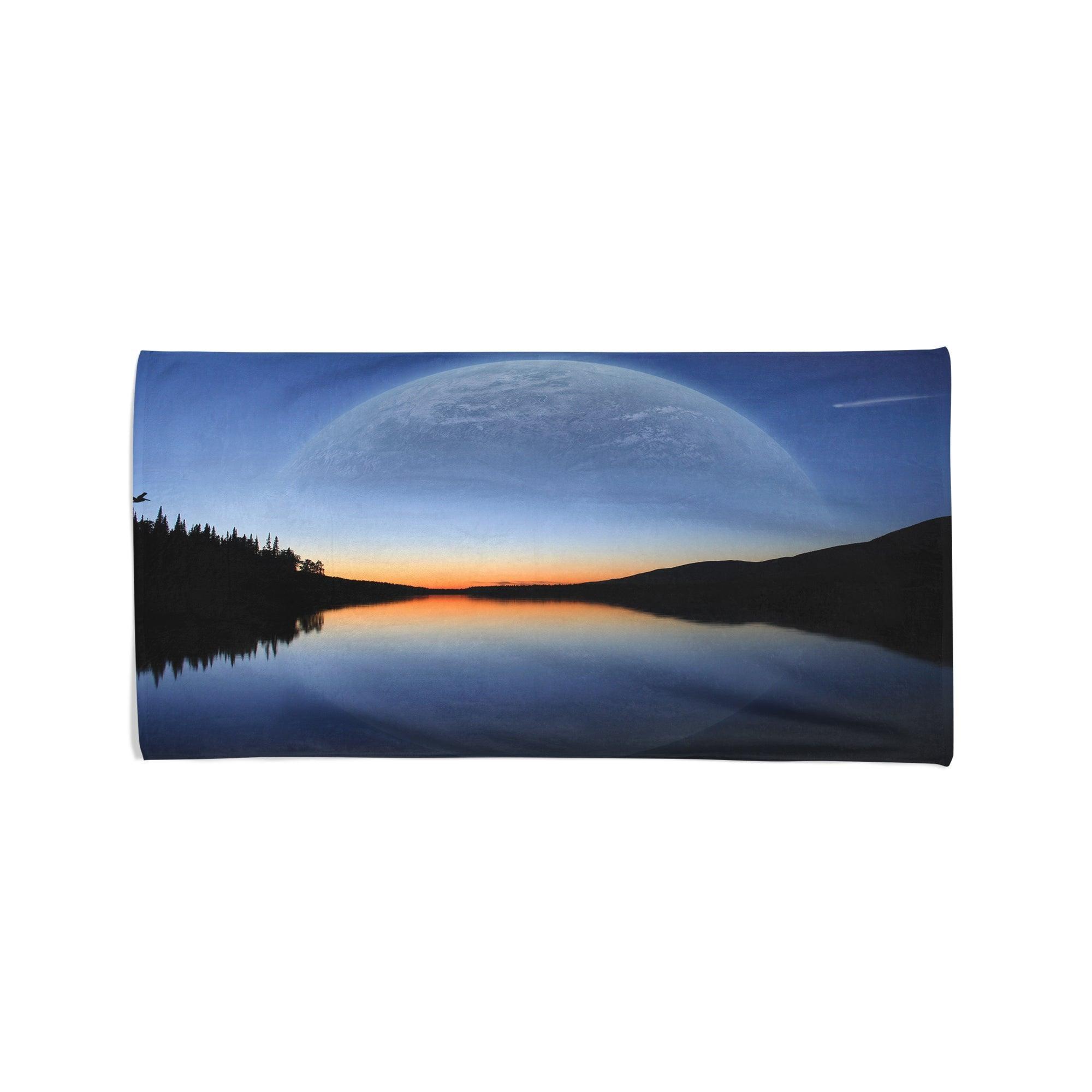 Moon And Lake - Beach Towel Cushioned Lap Trays by Yoosh