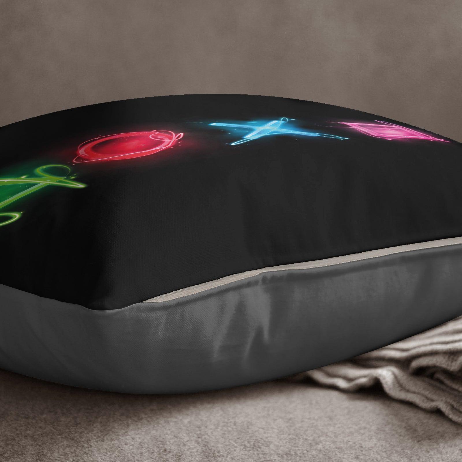 Neon Playstation Buttons  - 40 x 40 cm Cushion (L0201) Yoosh