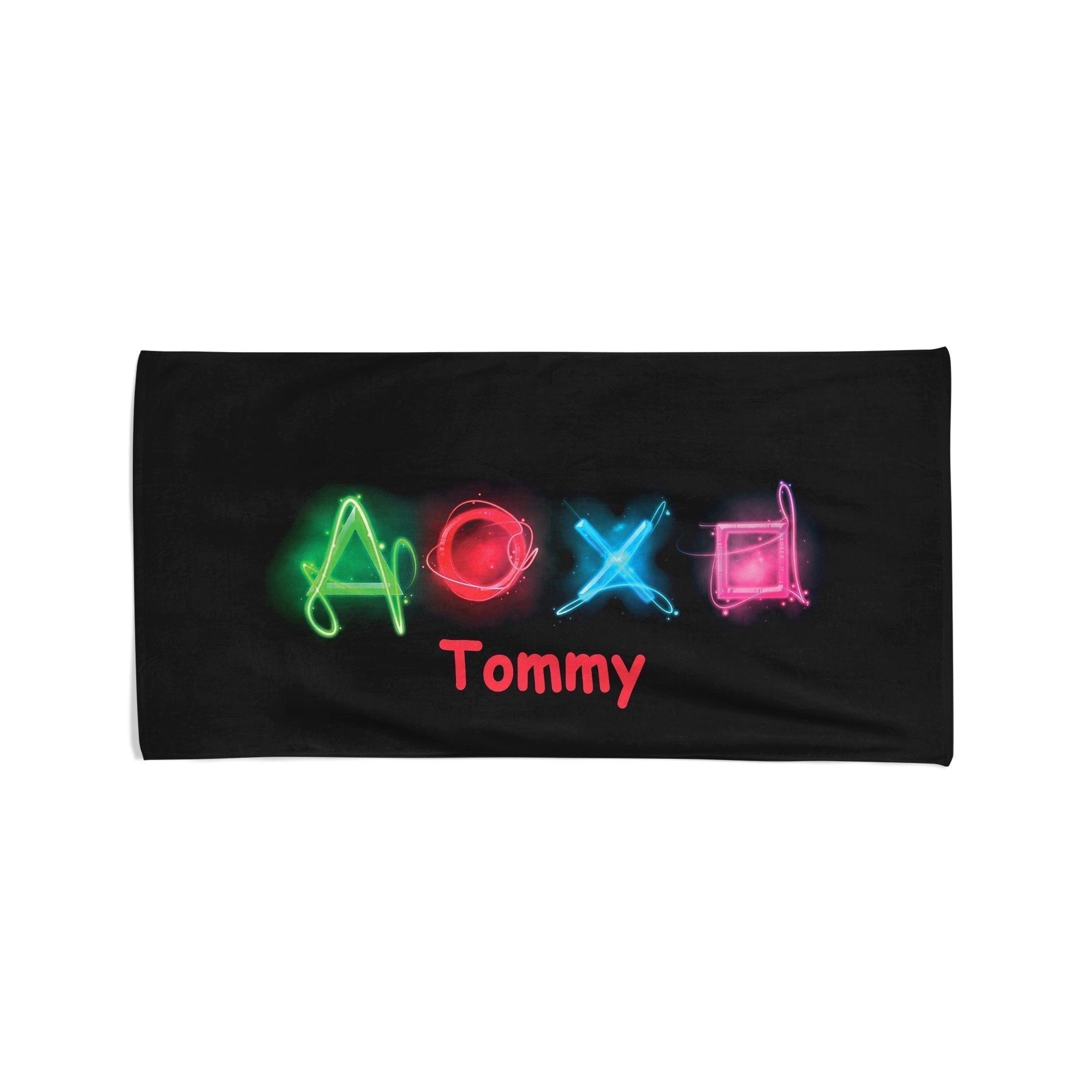 Neon PlayStation Buttons - Beach Towel Cushioned Lap Trays by Yoosh