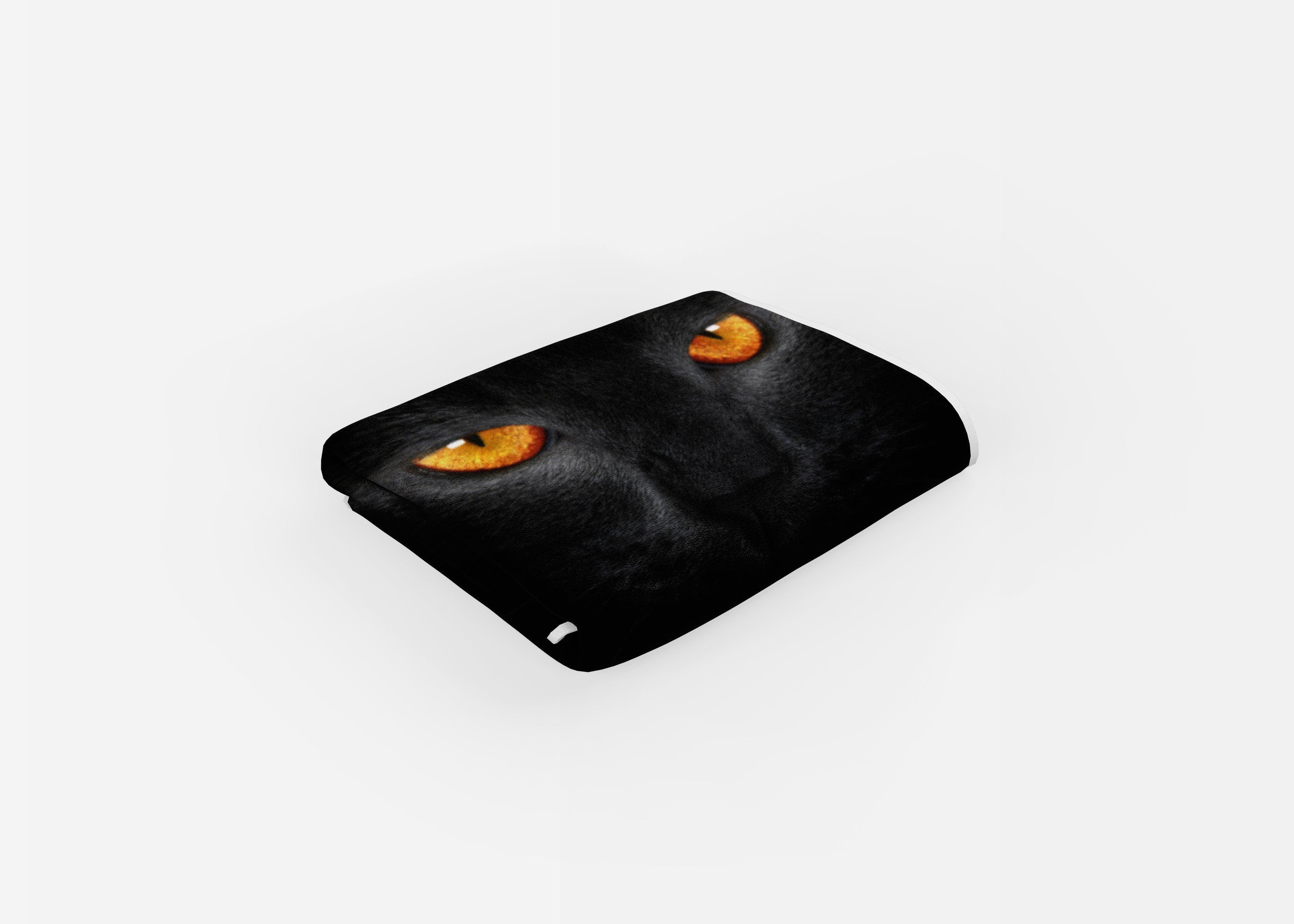 Orange Eyed Black Cat - Beach Towel Cushioned Lap Trays by Yoosh