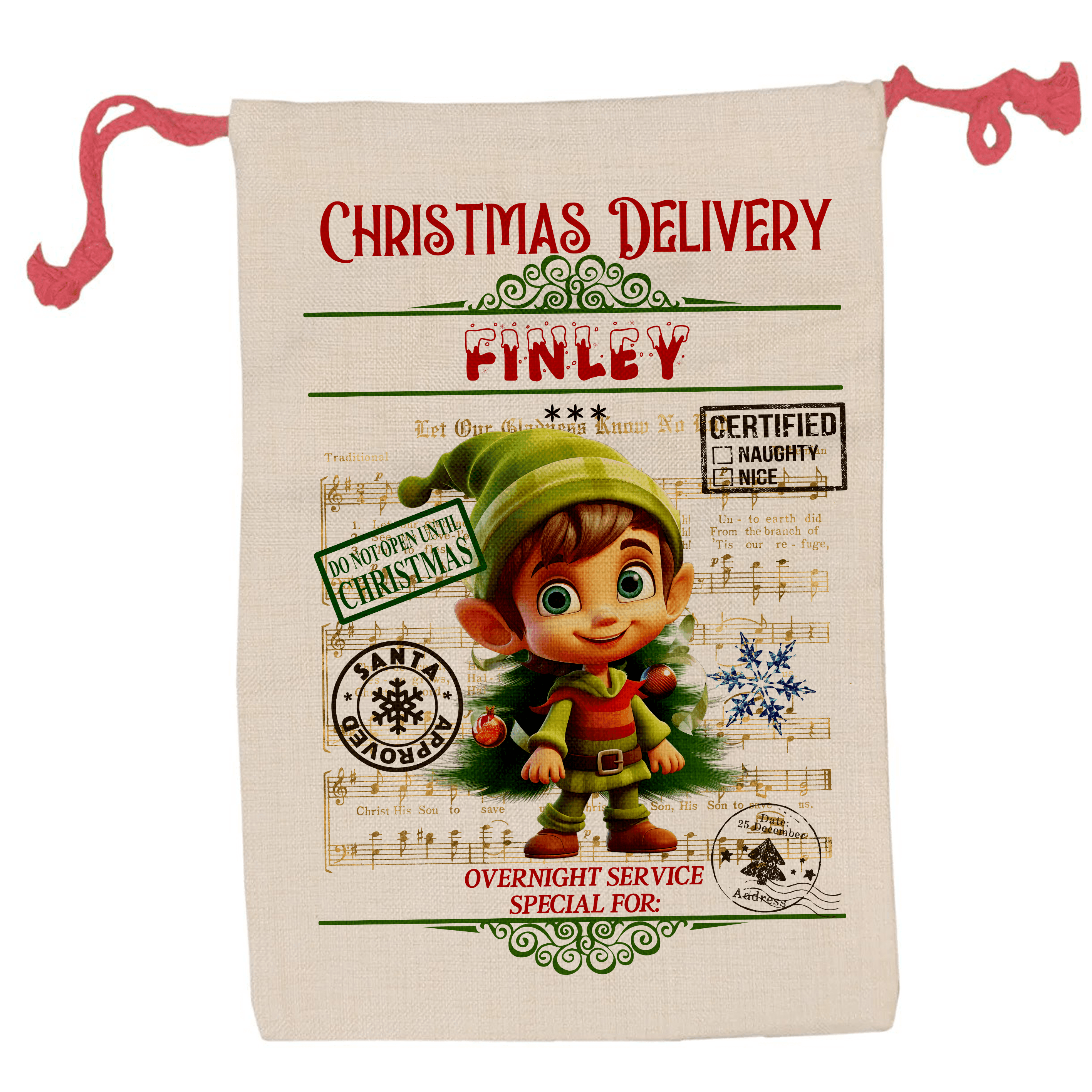 Personalised Christmas Drawstring Sack - Yoosh