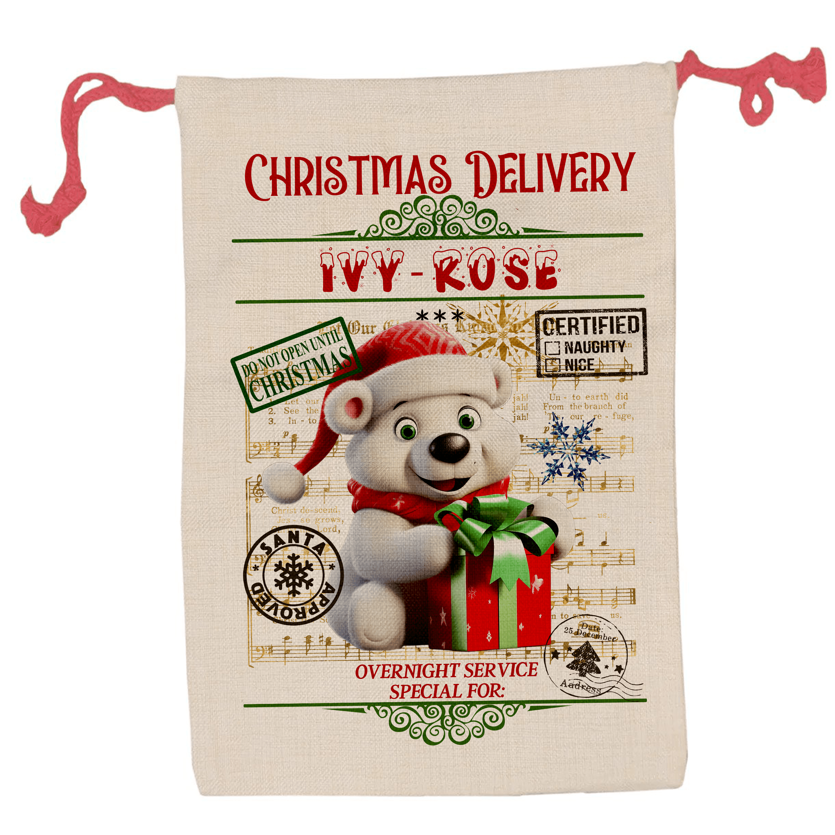 Personalised Christmas Drawstring Sack - Yoosh