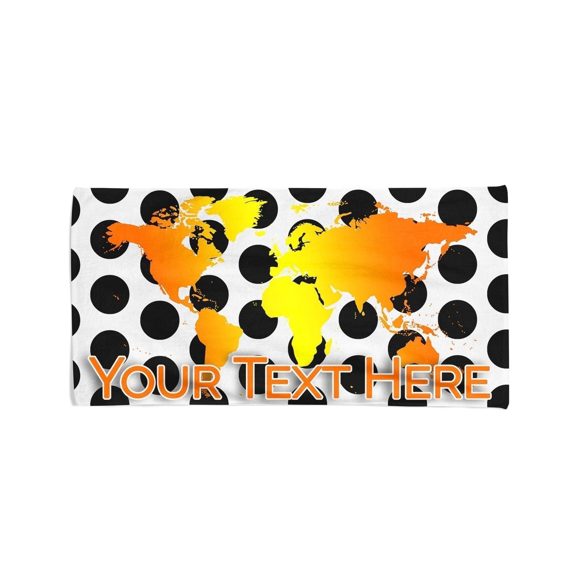 Polka Dot World Map - Beach Towel Cushioned Lap Trays by Yoosh