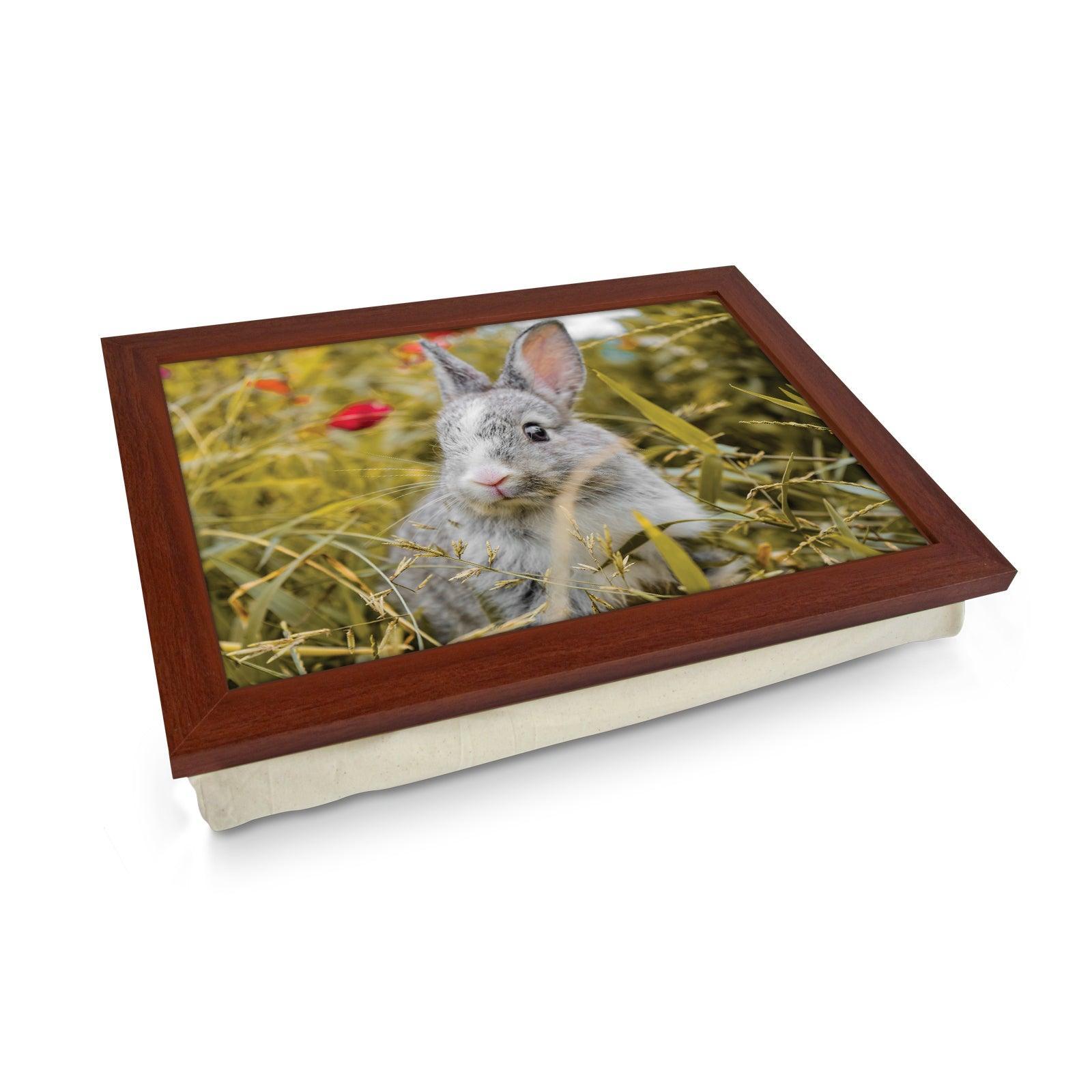 Rabbit In The Grass Lap Tray - L1195 - Cushioned Lap Trays by Yoosh
