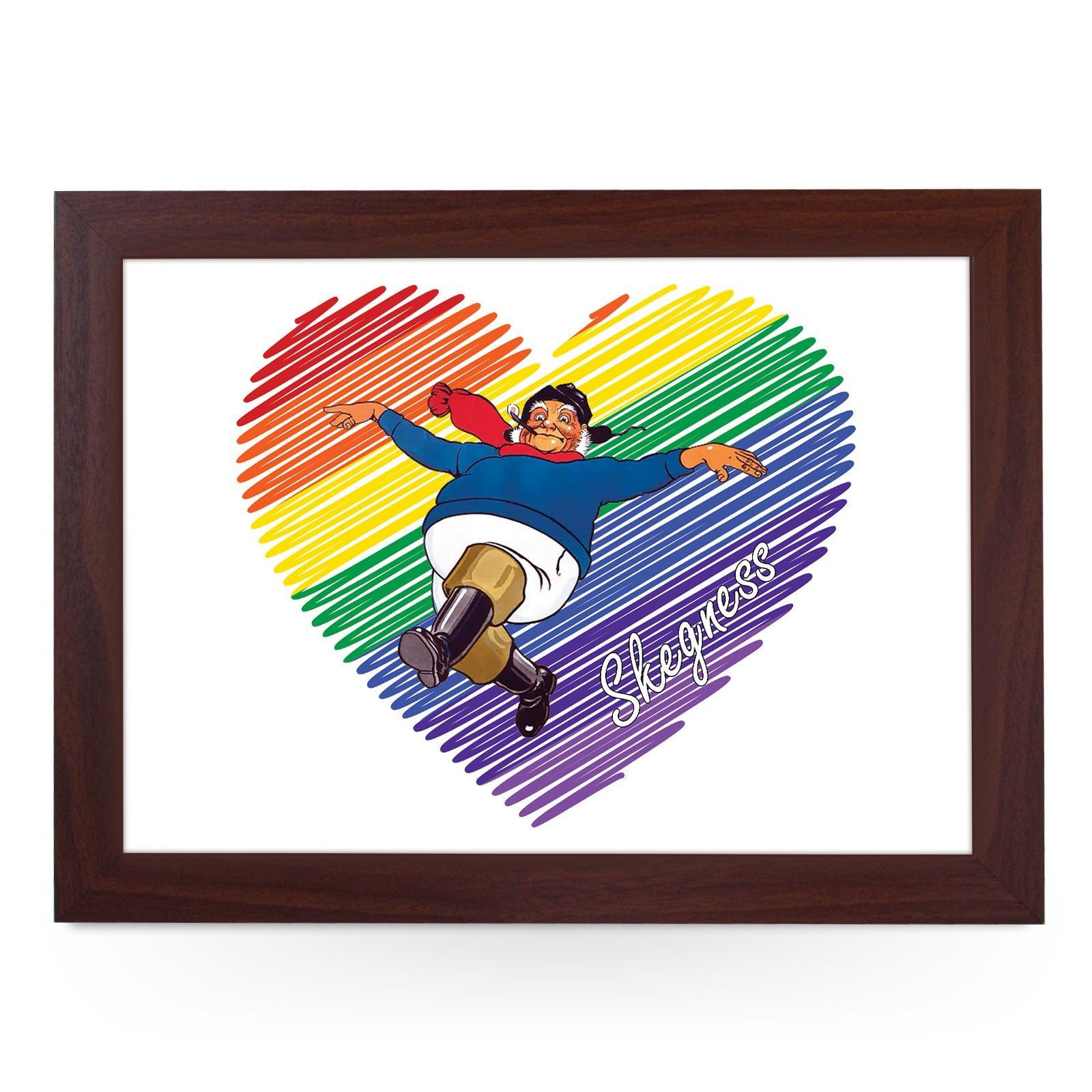 Rainbow Heart Jolly Fisherman Lap Tray - Skegness Design 1 - Cushioned Lap Trays by Yoosh