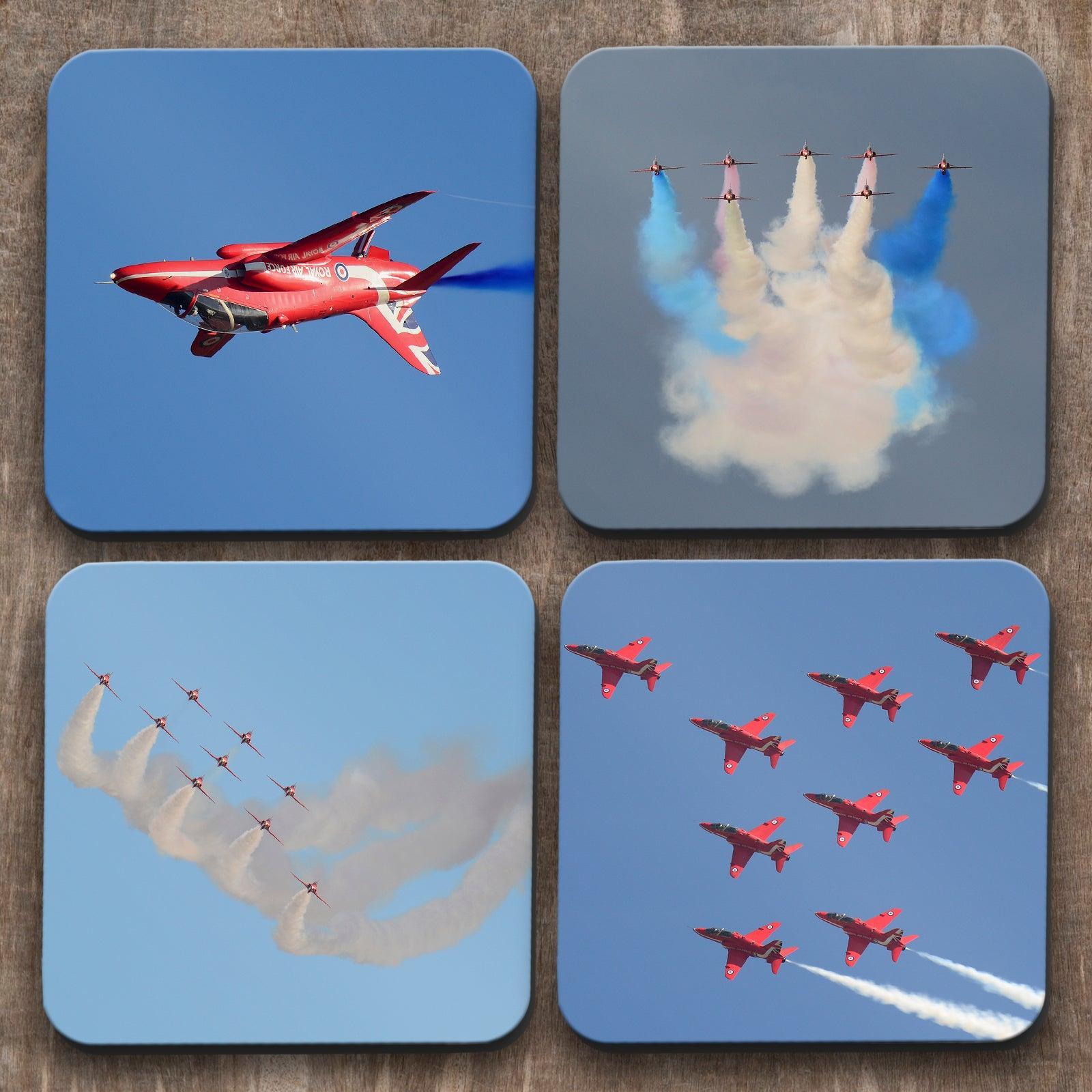 Red Arrows Jets  x 4 Coasters C0021 Cushioned Lap Trays by Yoosh