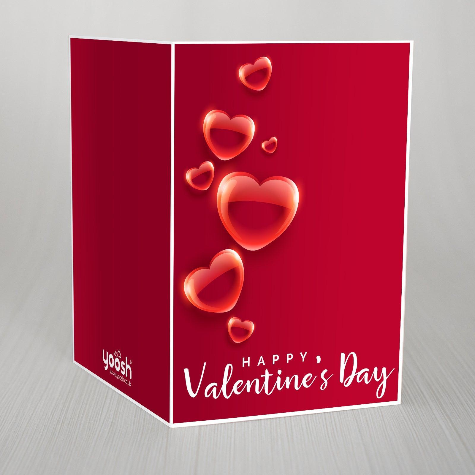 Red Hearts Valentines A5 Card "Happy Valentines Day" Yoosh