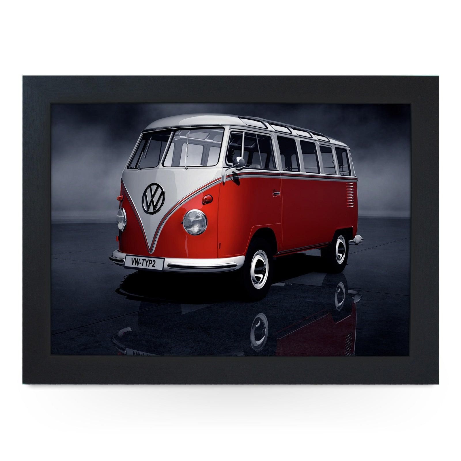Red VW Campervan - L0067 Personalised Lap Trays