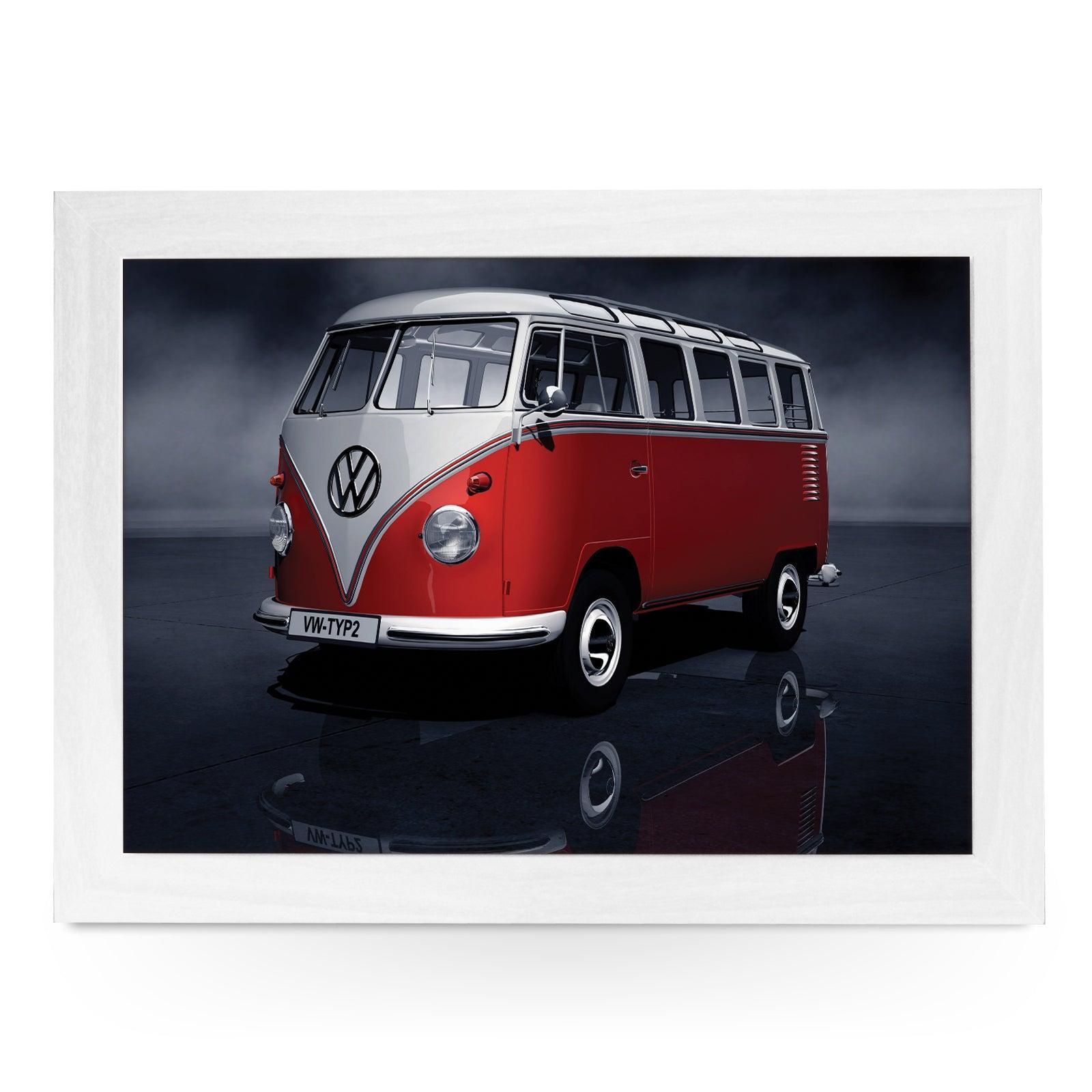 Red VW Campervan - L0067 Personalised Lap Trays