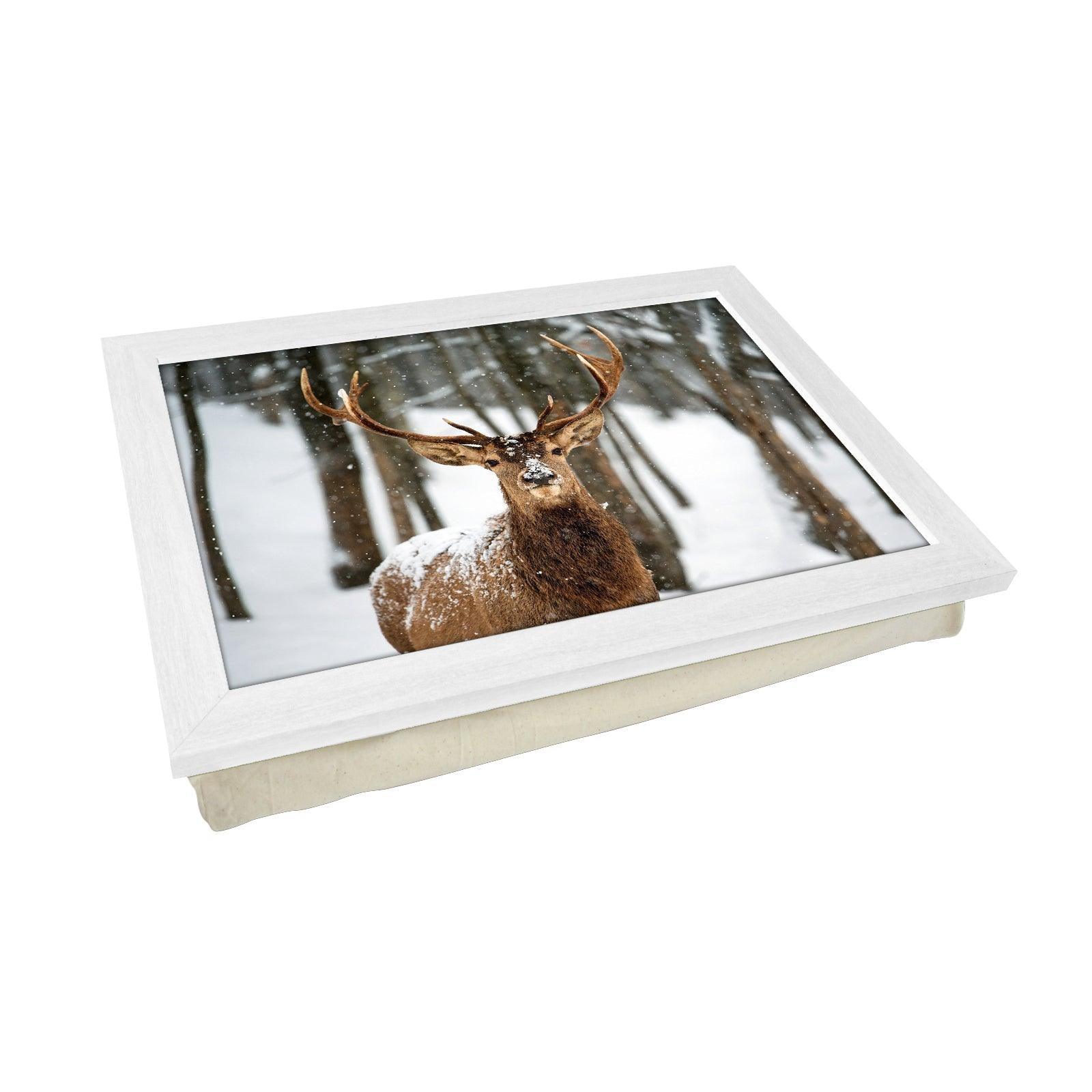 Reindeer In The Snow Lap Tray - L0572 Personalised Lap Trays