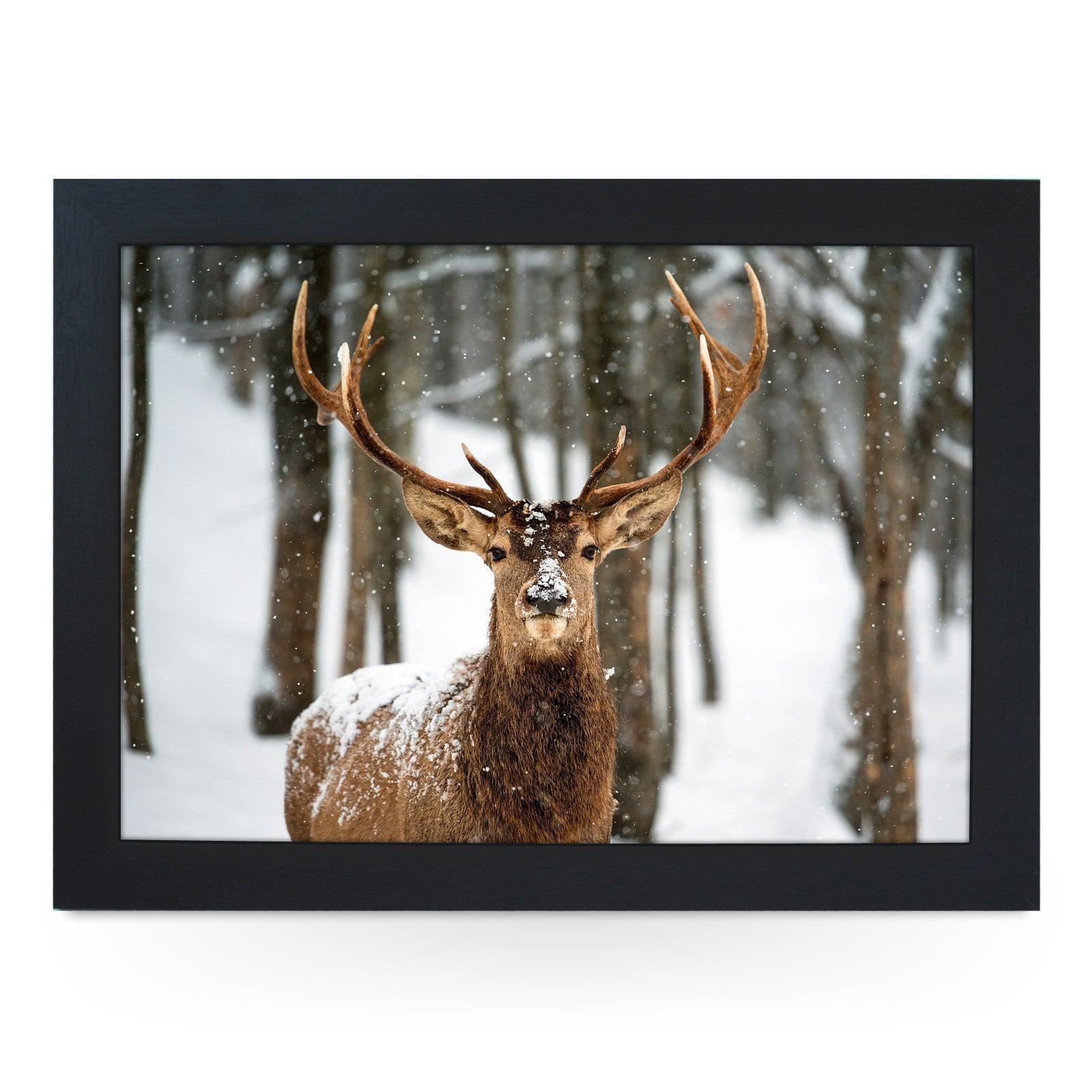 Reindeer In The Snow Lap Tray - L0572 Personalised Lap Trays