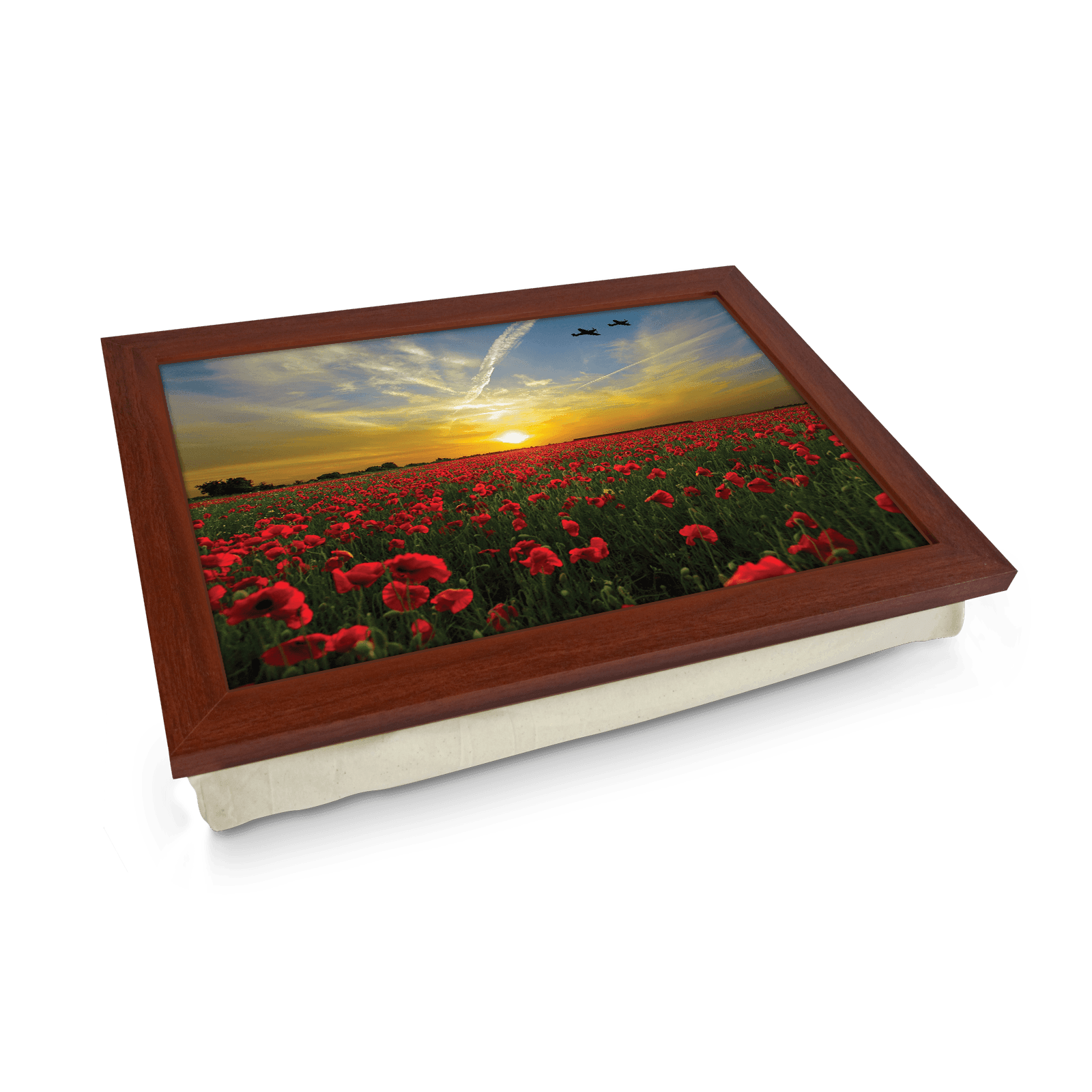 Remembrance Poppy Field Lap Tray - L612 - Cushioned Lap Trays by Yoosh