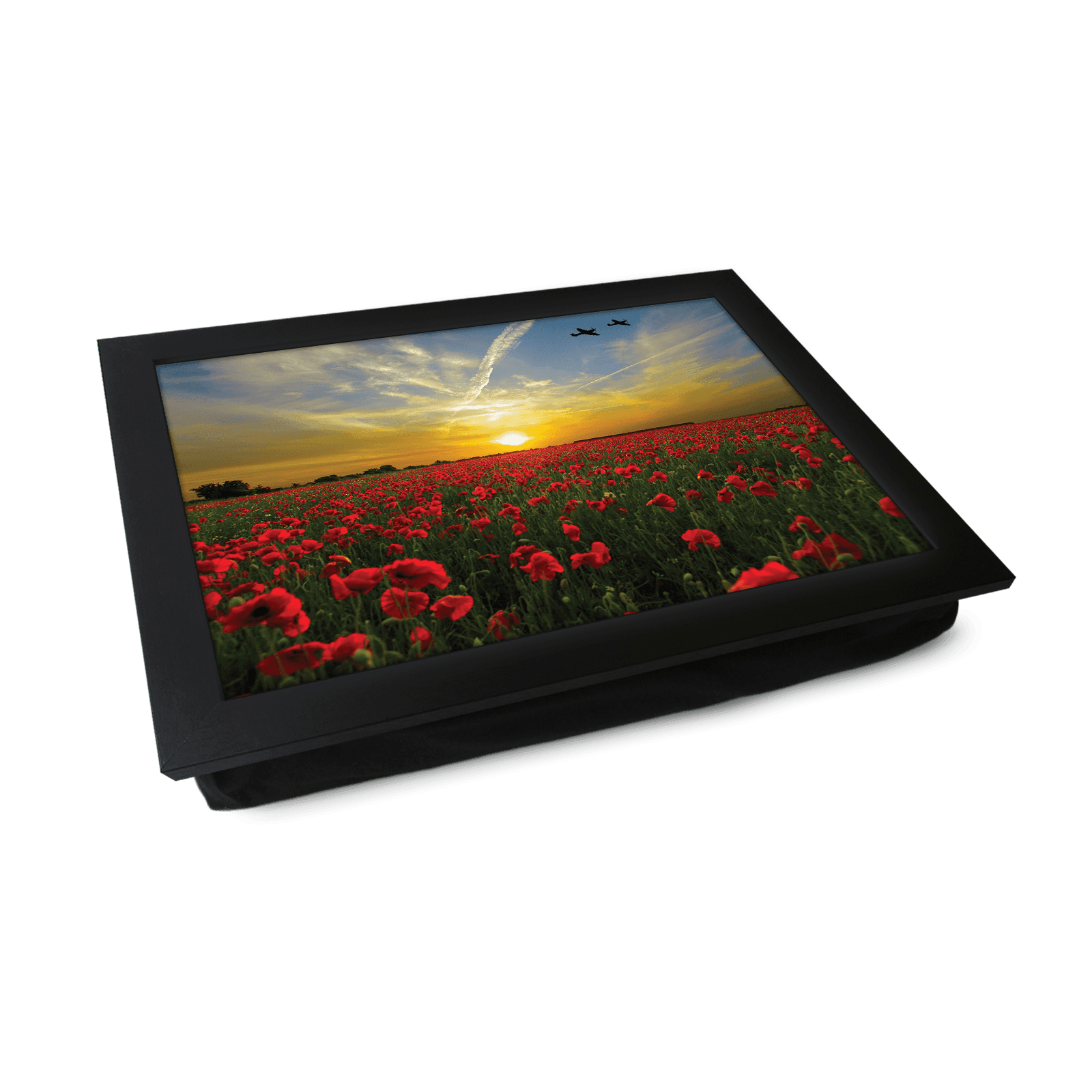 Remembrance Poppy Field Lap Tray - L612 - Cushioned Lap Trays by Yoosh