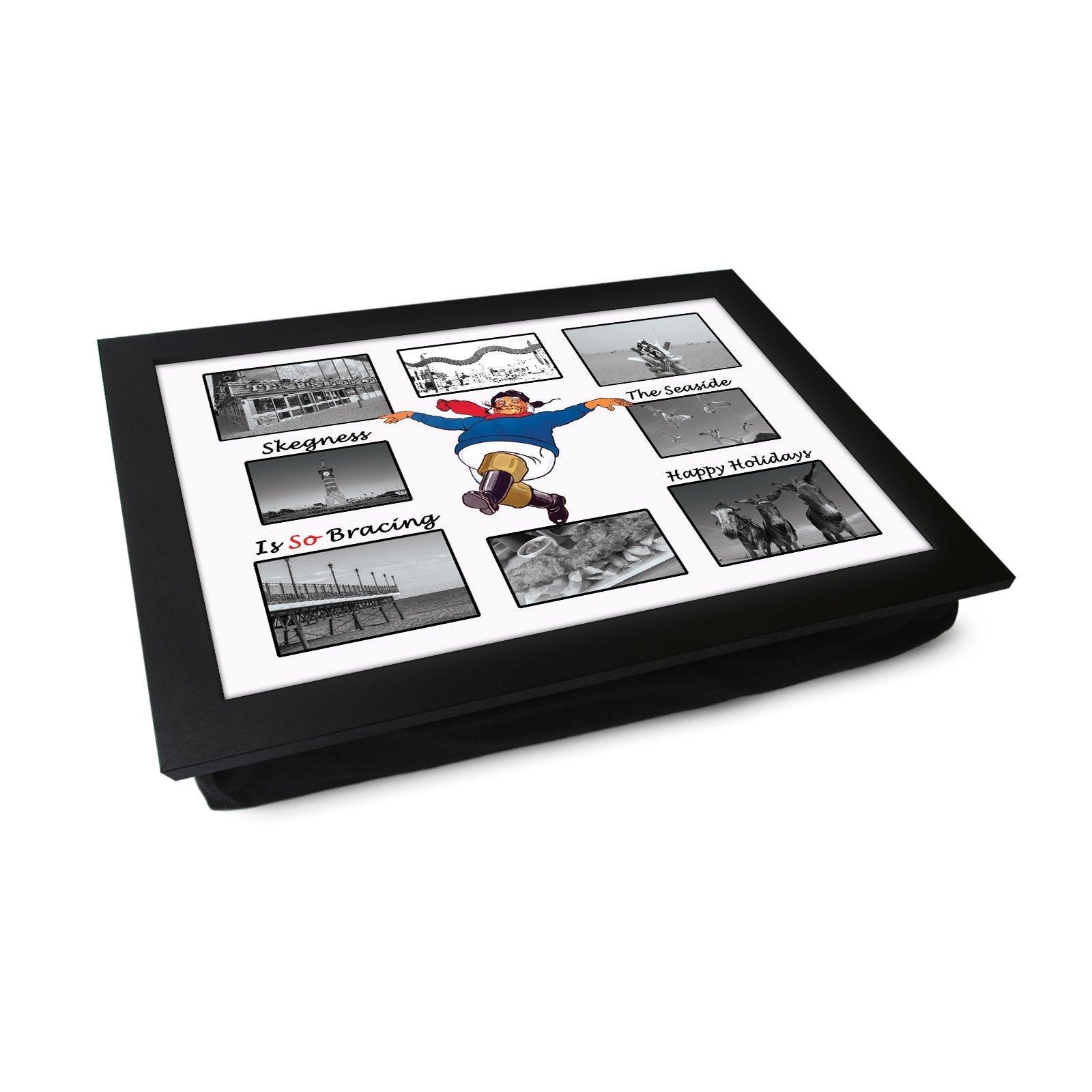 Skegness Postcard Jolly Fisherman Lap Tray - Skegness Design 7 - Cushioned Lap Trays by Yoosh