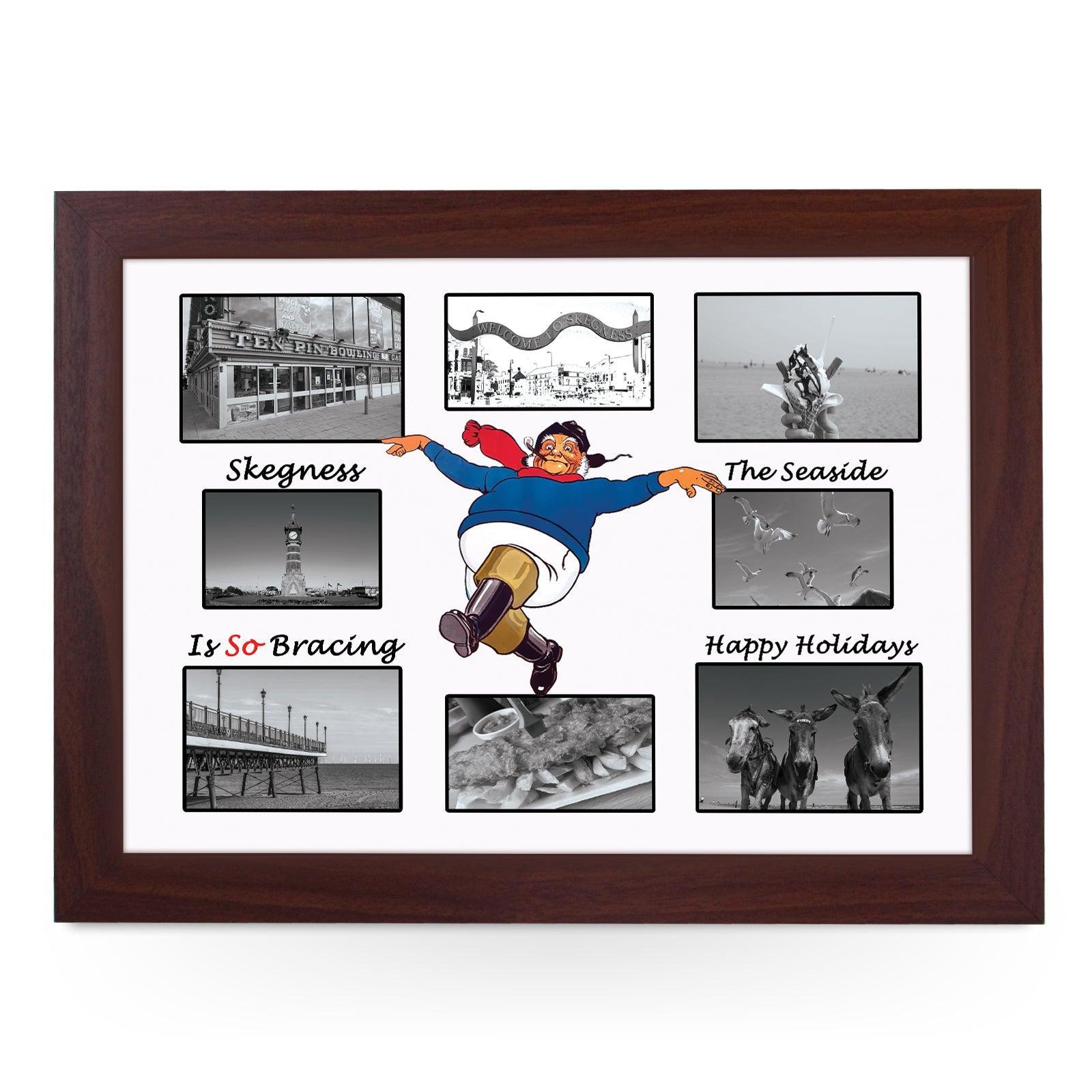 Skegness Postcard Jolly Fisherman Lap Tray - Skegness Design 7 - Cushioned Lap Trays by Yoosh