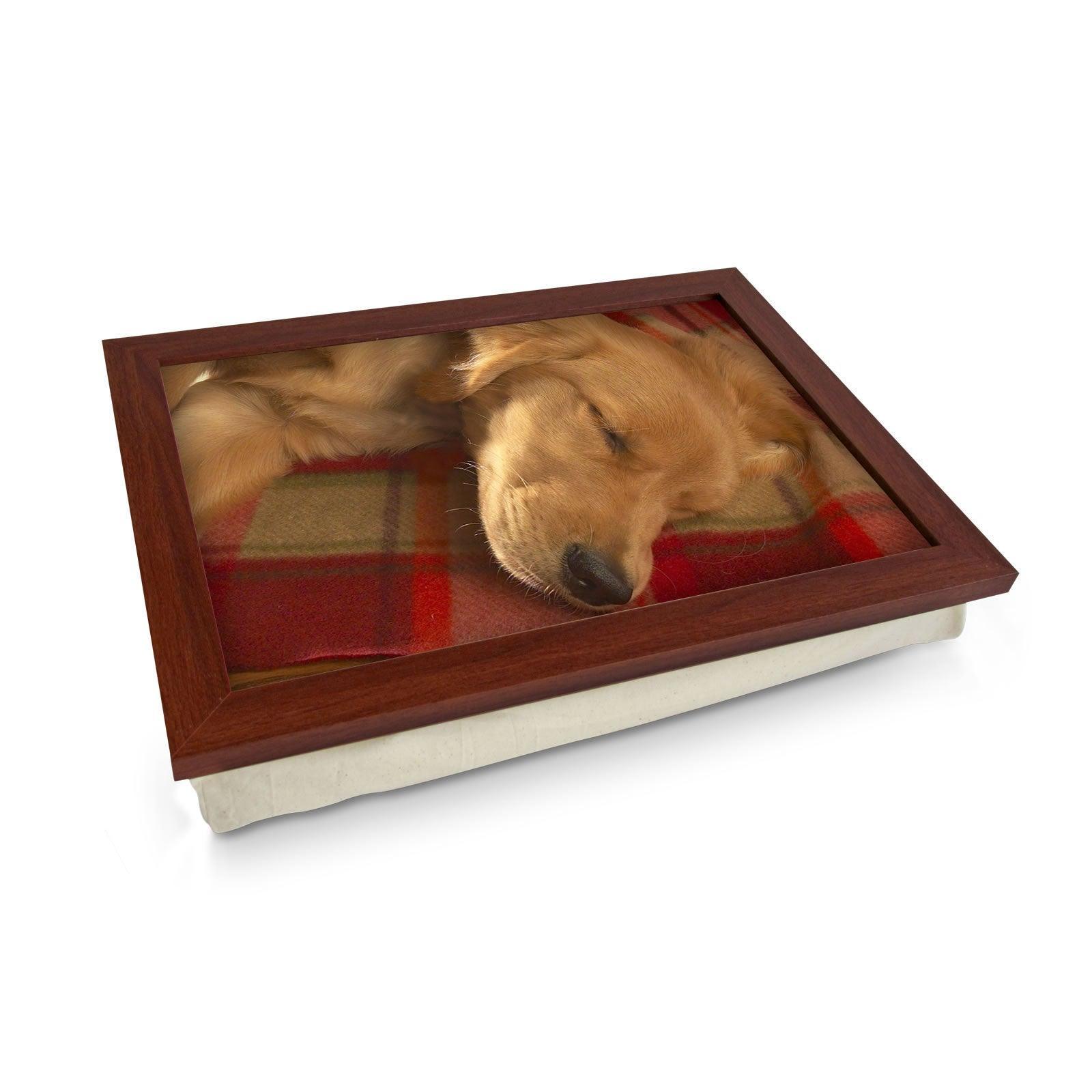 Sleeping Golden Retriever Lap Tray - L0041 Personalised Lap Trays