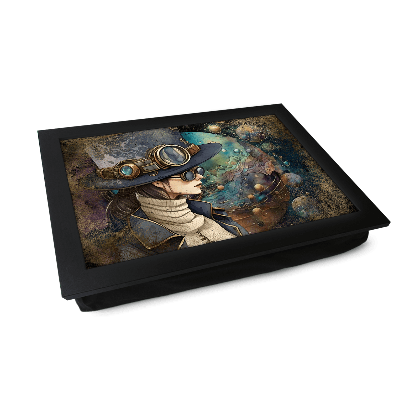 Steampunk Solar System Lap Tray - L1304 - Cushioned Lap Trays by Yoosh