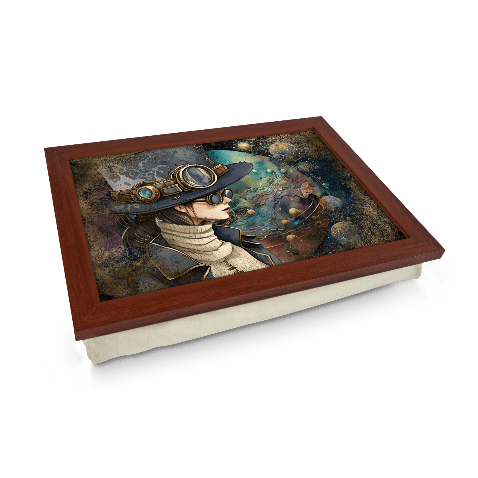 Steampunk Solar System Lap Tray - L1304 - Cushioned Lap Trays by Yoosh