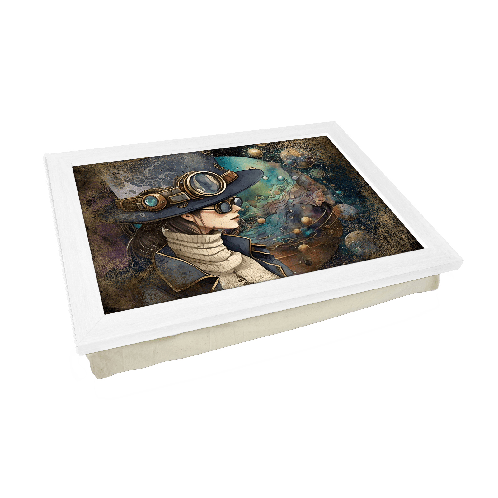 Steampunk Solar System Lap Tray - L1304 - Cushioned Lap Trays by Yoosh