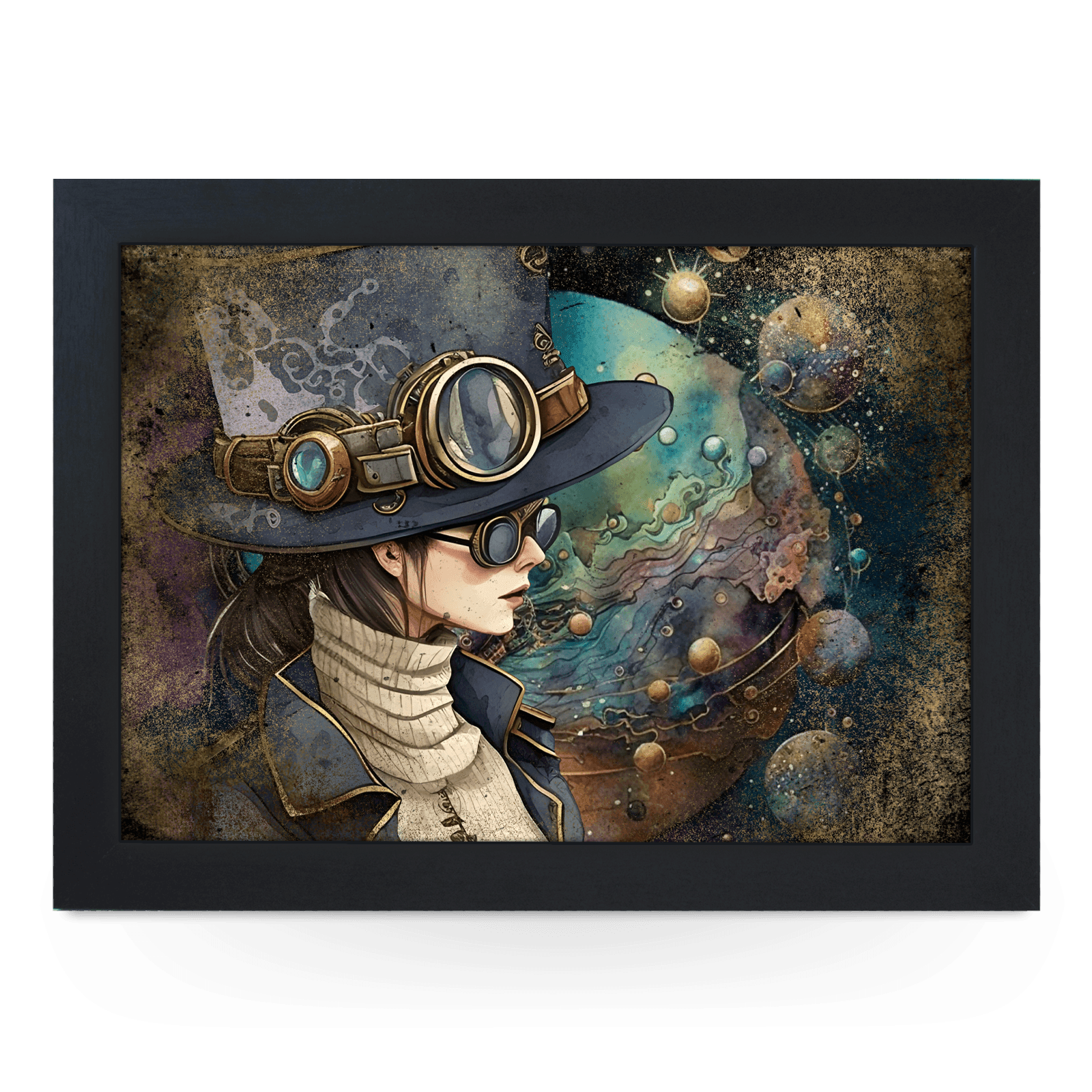Steampunk Solar System Lap Tray - L1304 - Cushioned Lap Trays by Yoosh